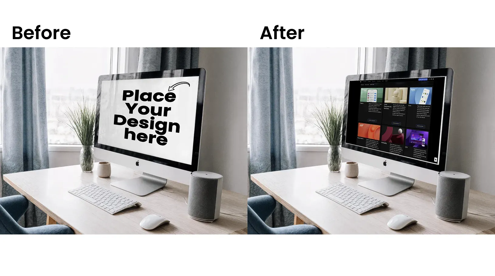3/4 angle view of iMac mockup