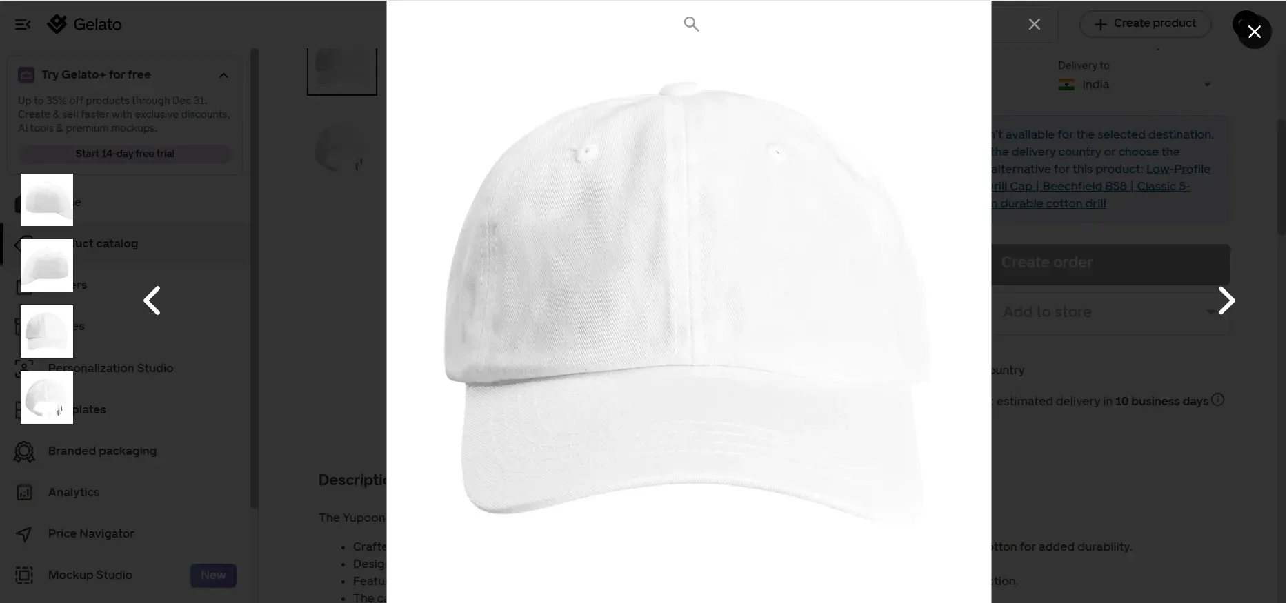 Gelato hat mockup