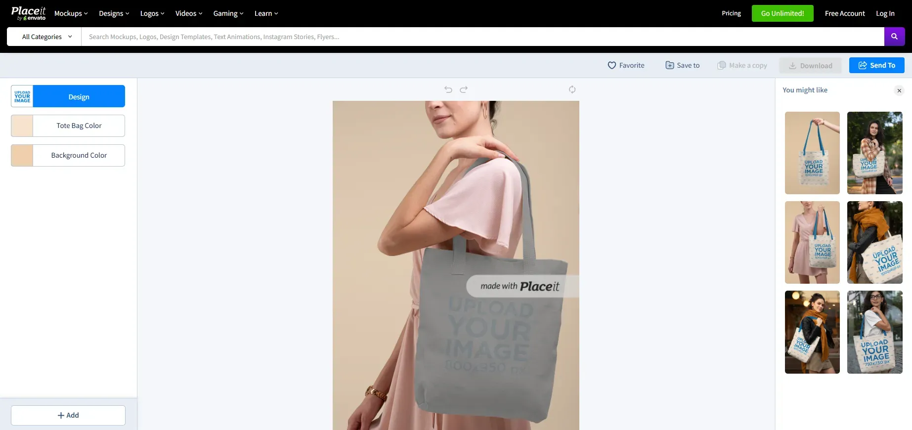 Placeit tote bag mockups