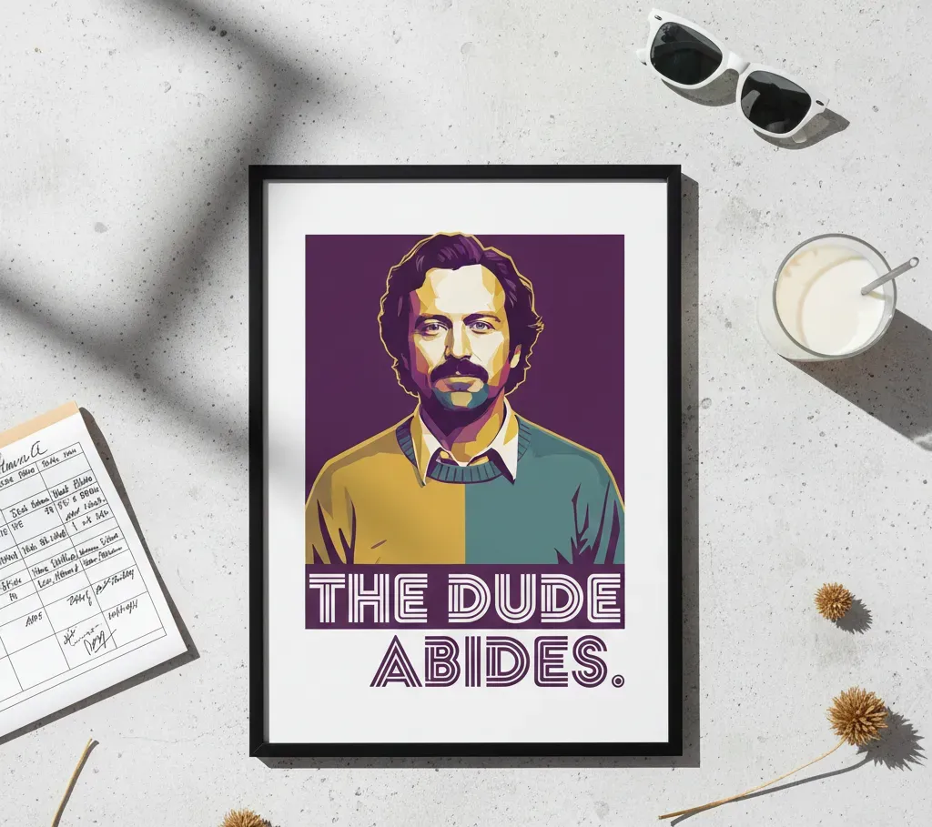 Studio flat lay poster mockup