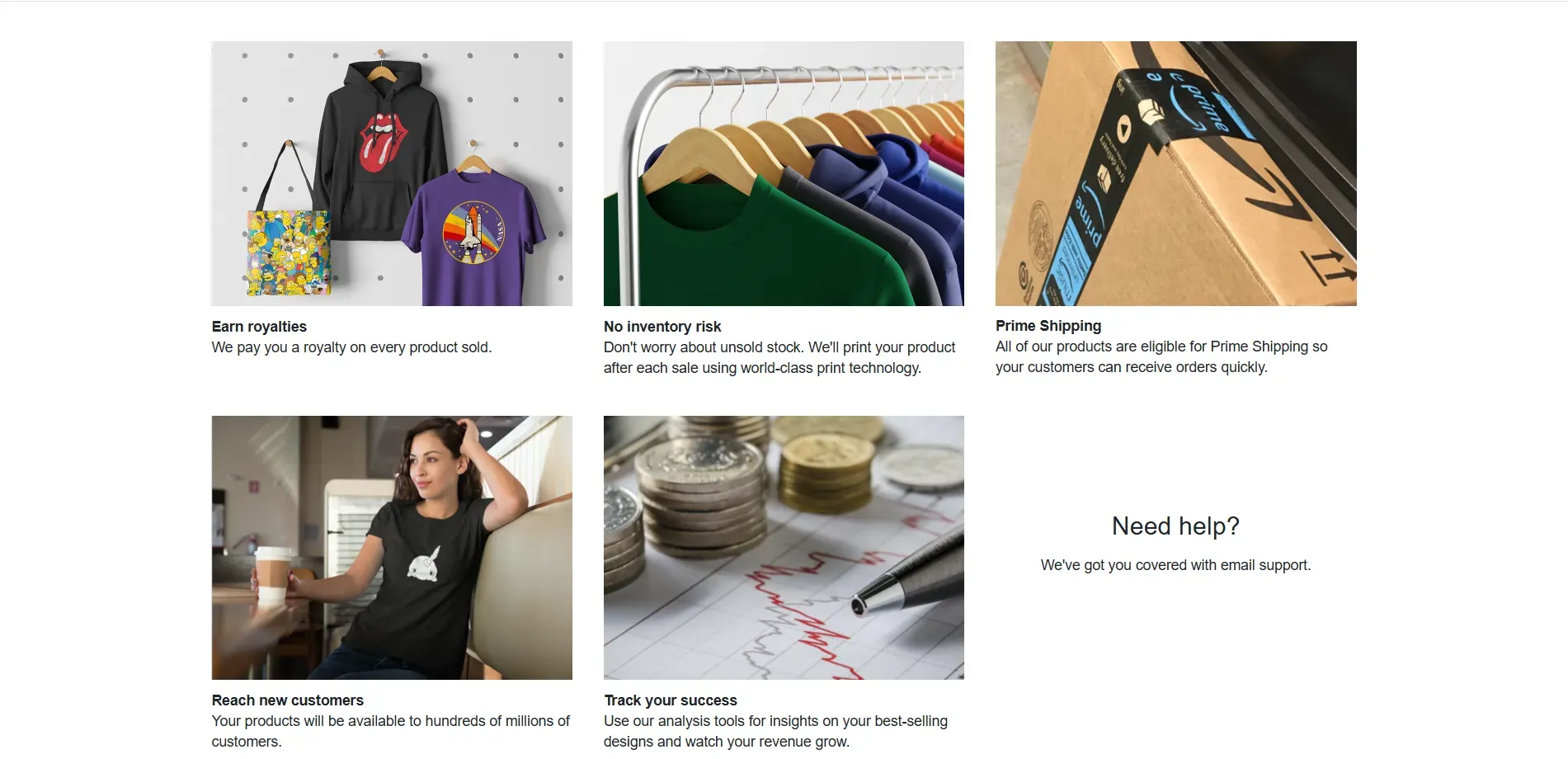 Amazon Merch landing page