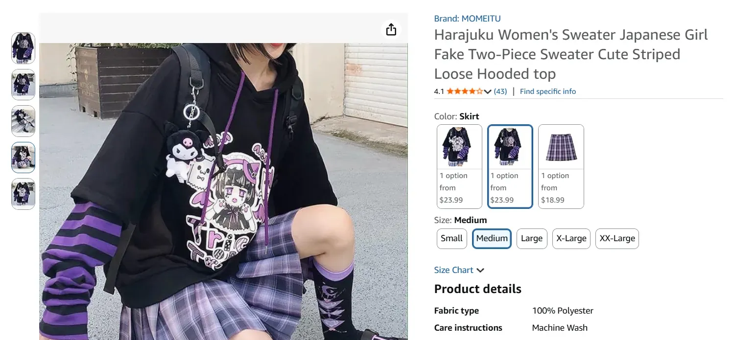 Anime hoodies on Amazon