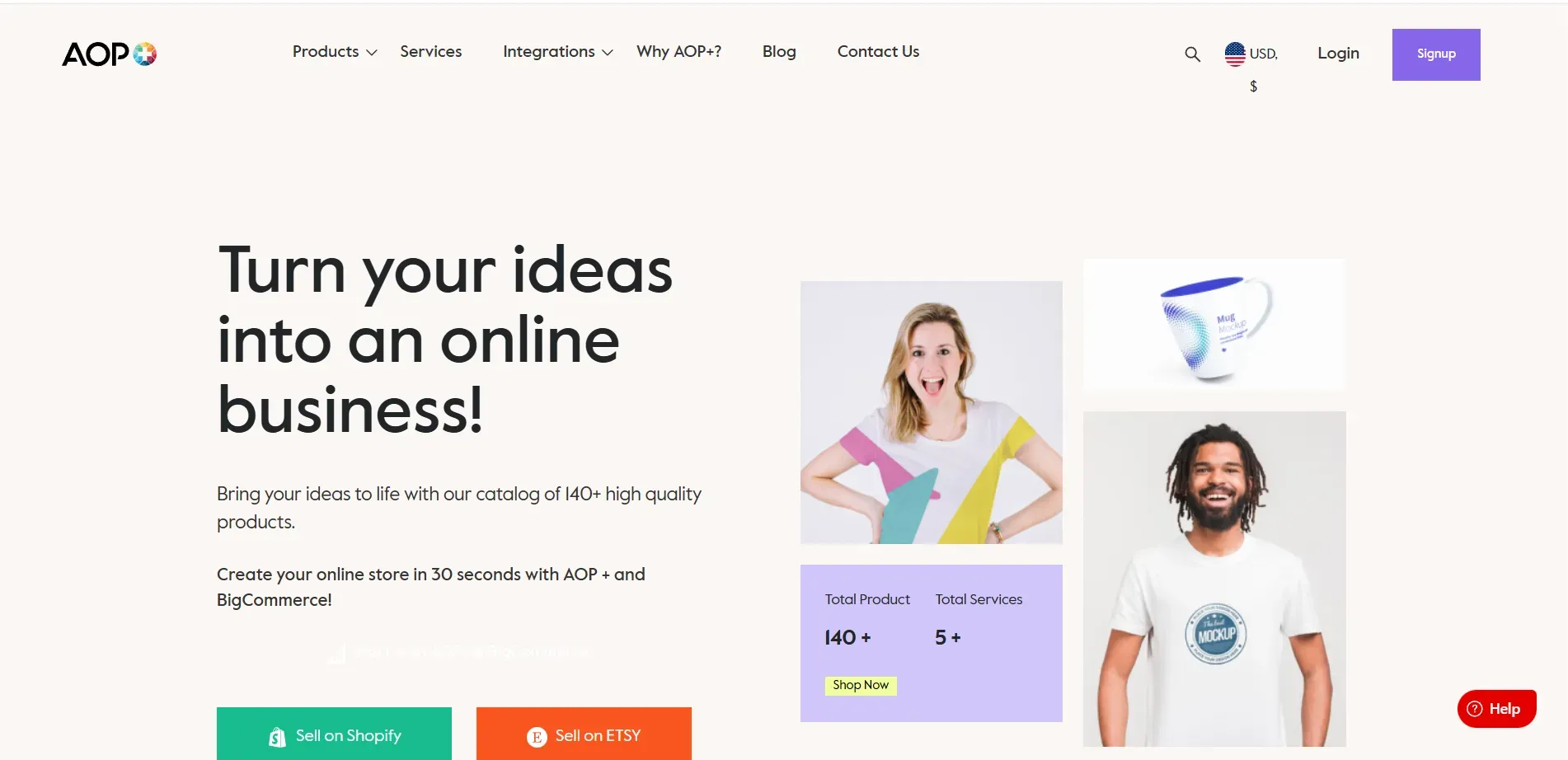 AOP+ landing page