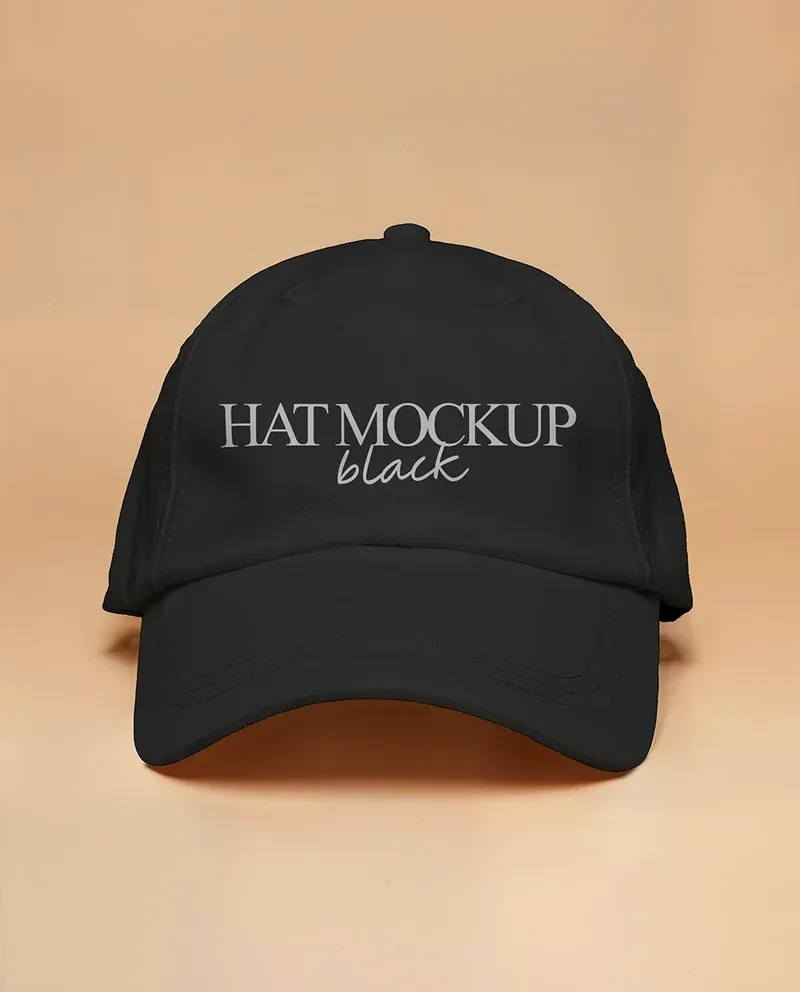 Black hat mockup with a minimalist front view