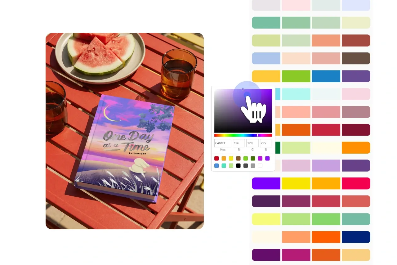 Step 3 adjust colors to match your book design.