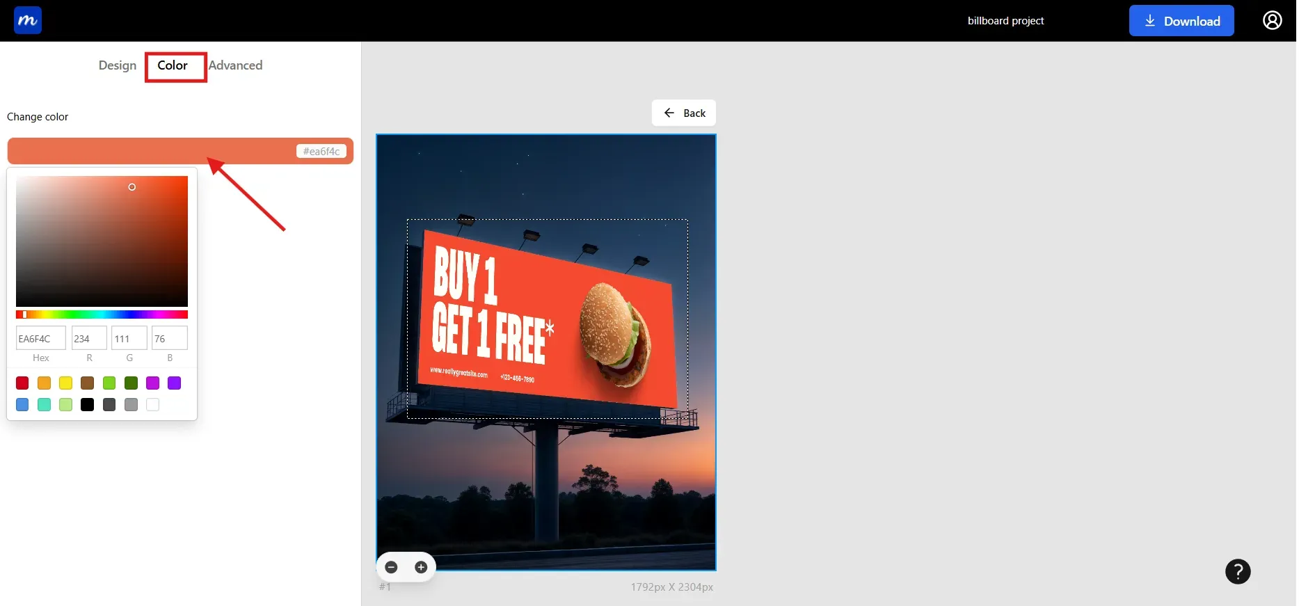 Change the color of your billboard mockup