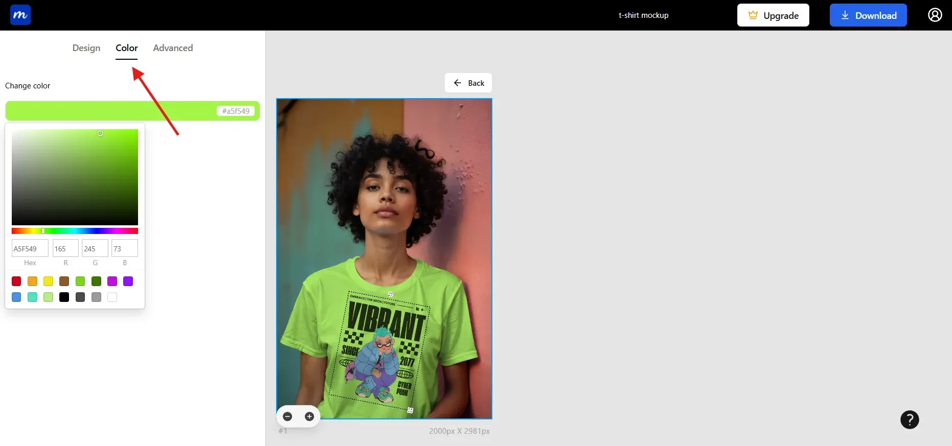 Change the color of t-shirt mockup