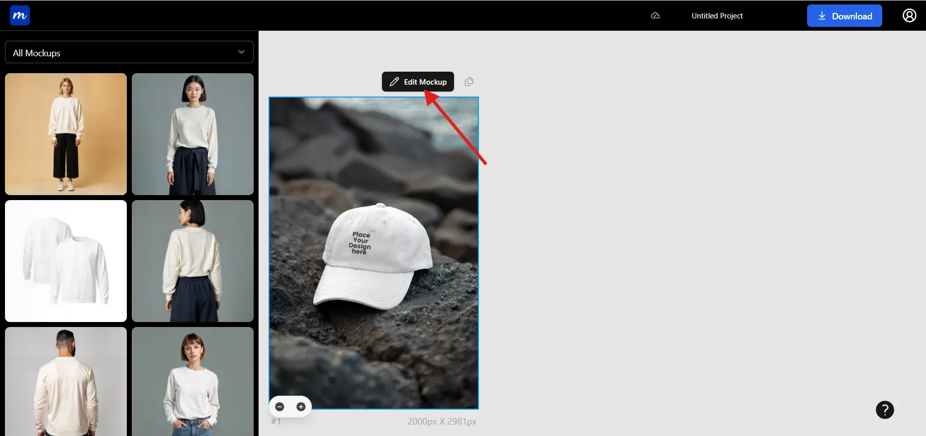 click on Edit mockup