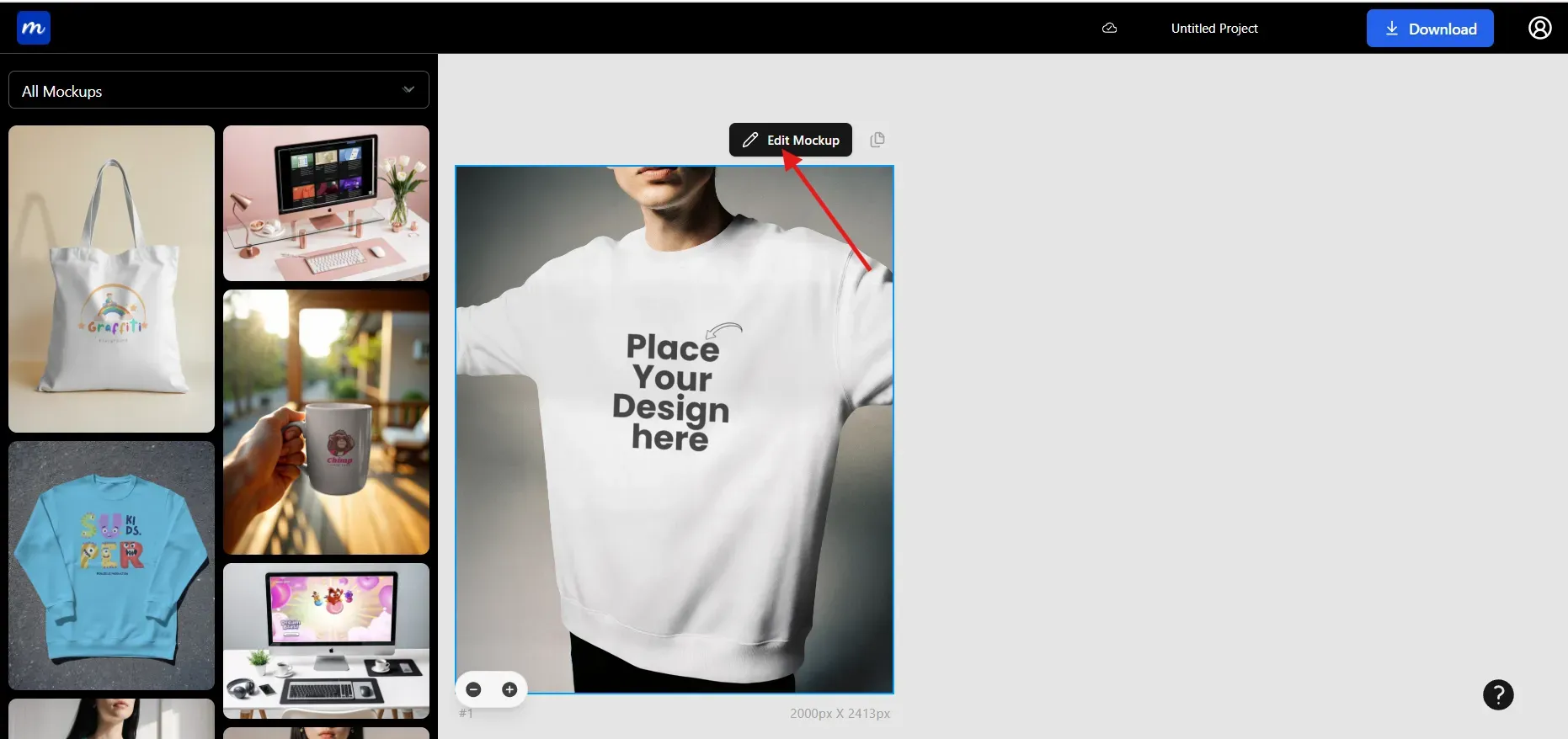Click on Edit mockup
