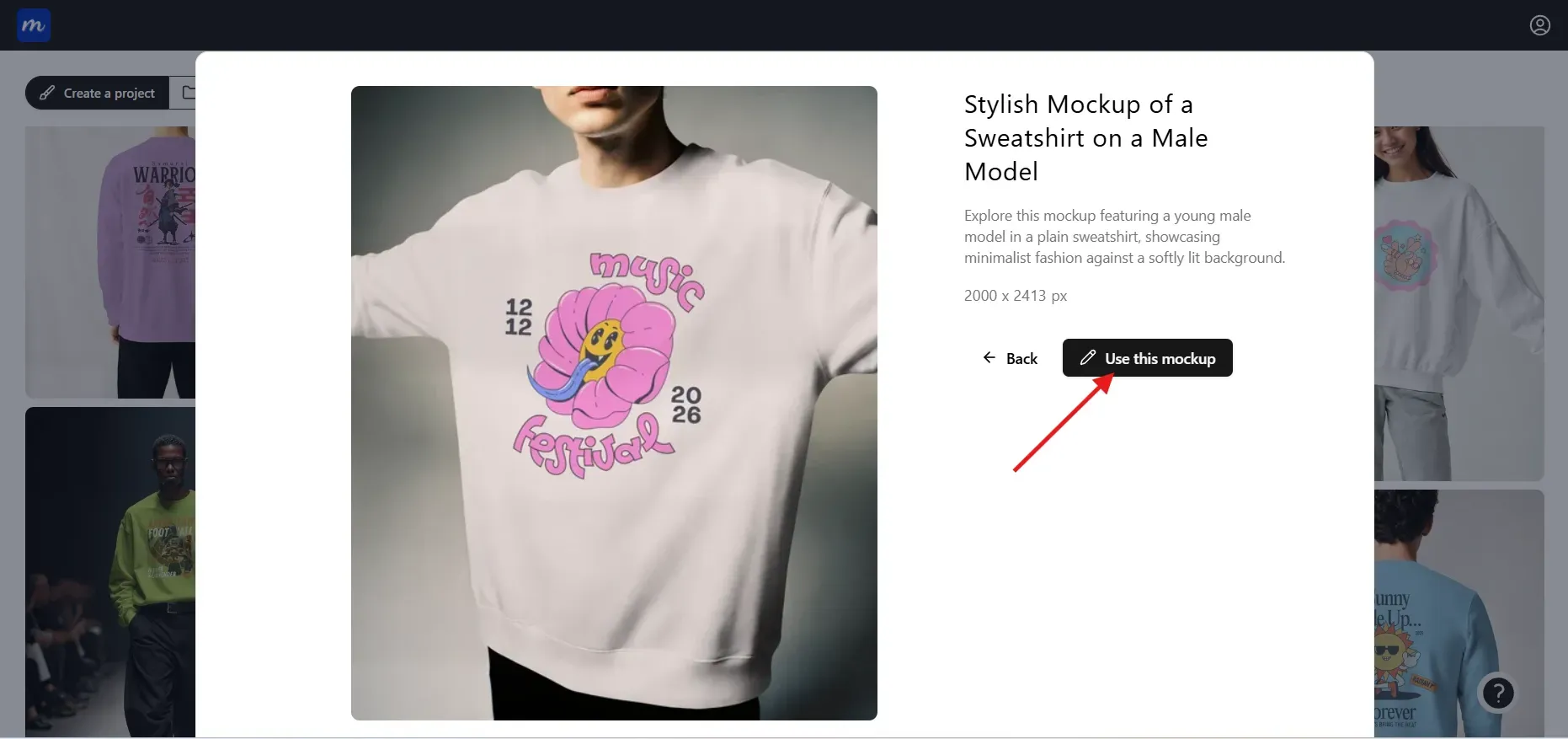 Click on Use this mockup