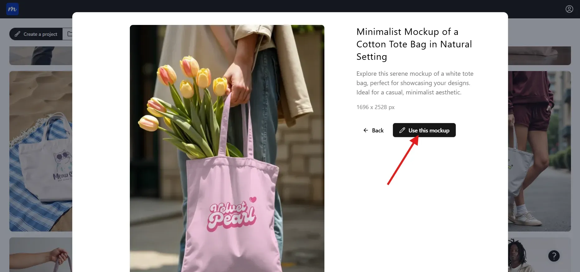 Click on Use this mockup