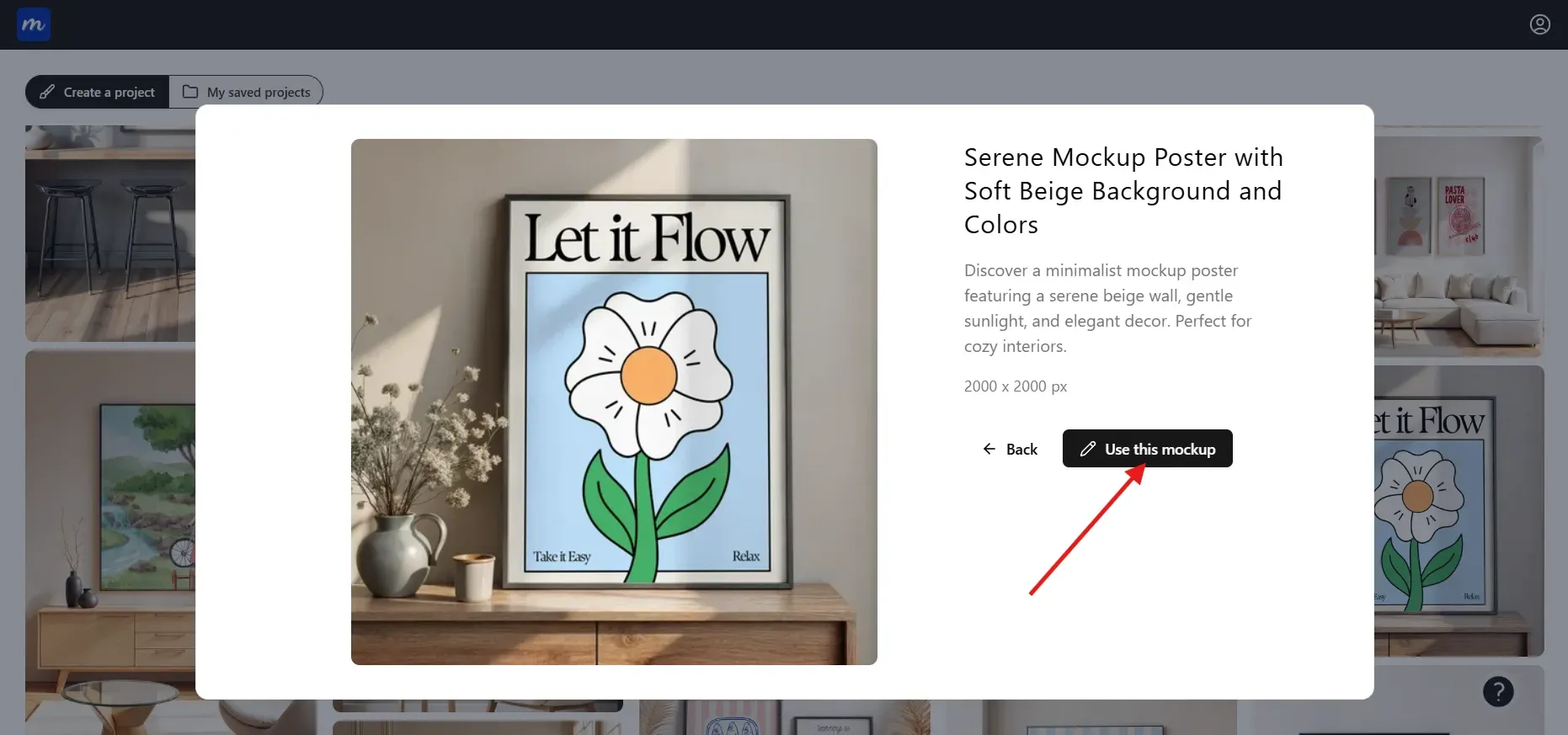 Click on Use this mockup