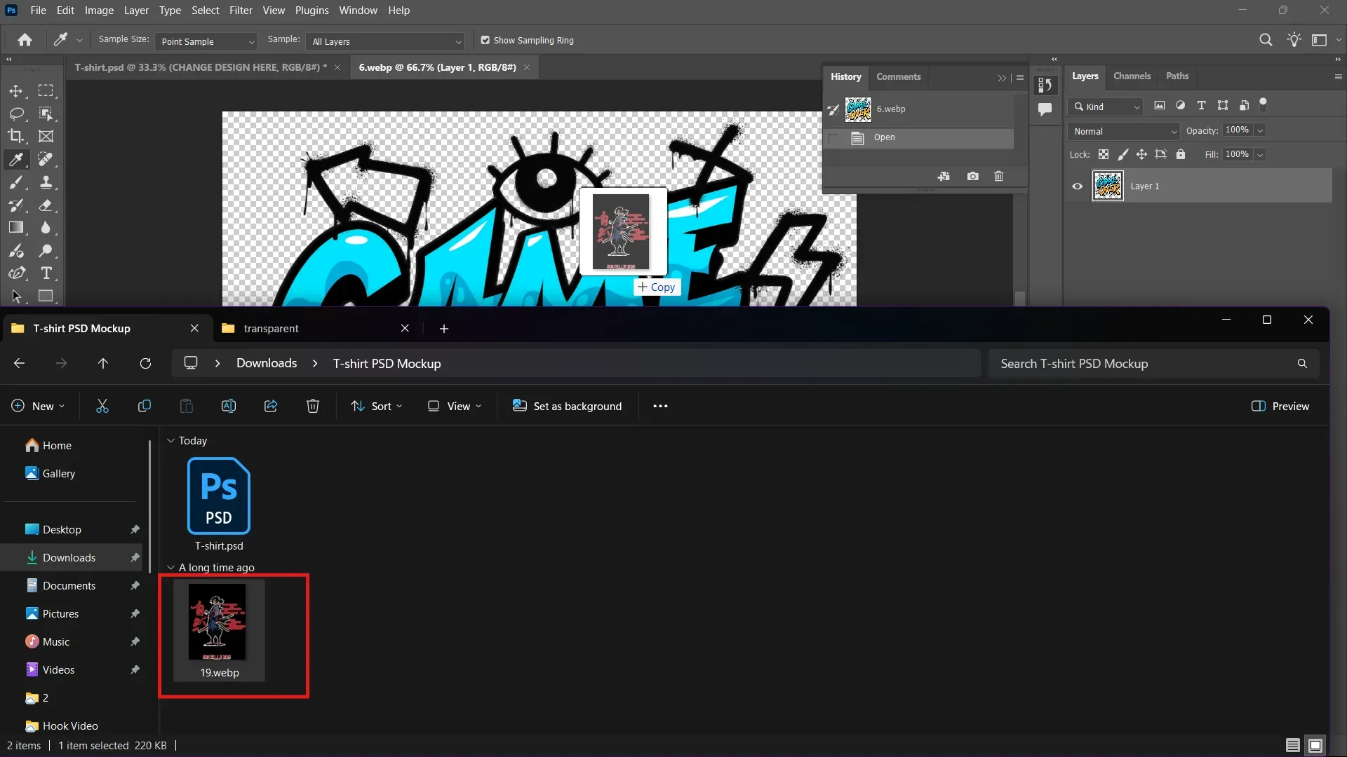 Copy the new t-shirt design