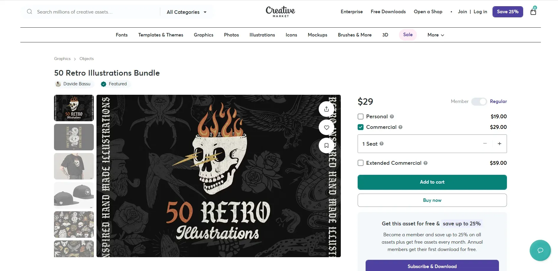 Creative market t-shirt illustrations