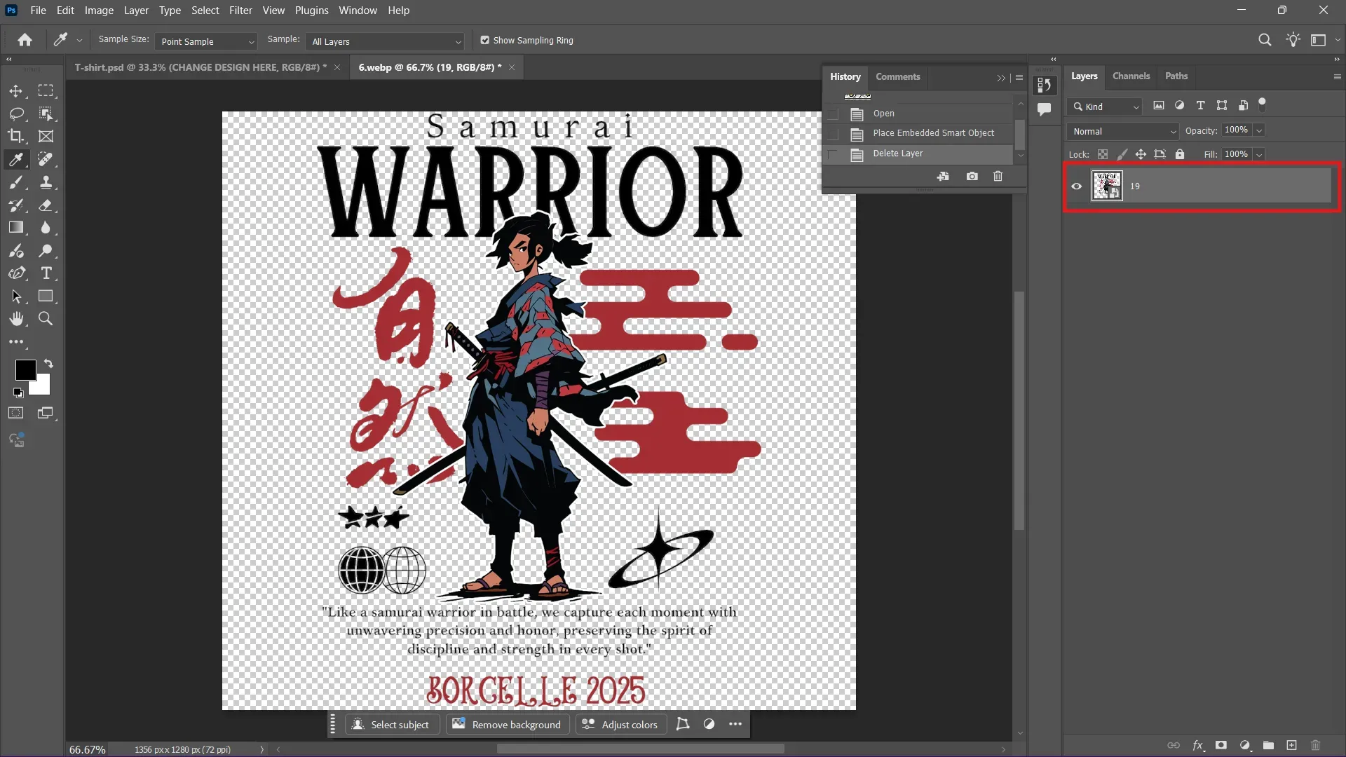 Delete the older design from Photoshop