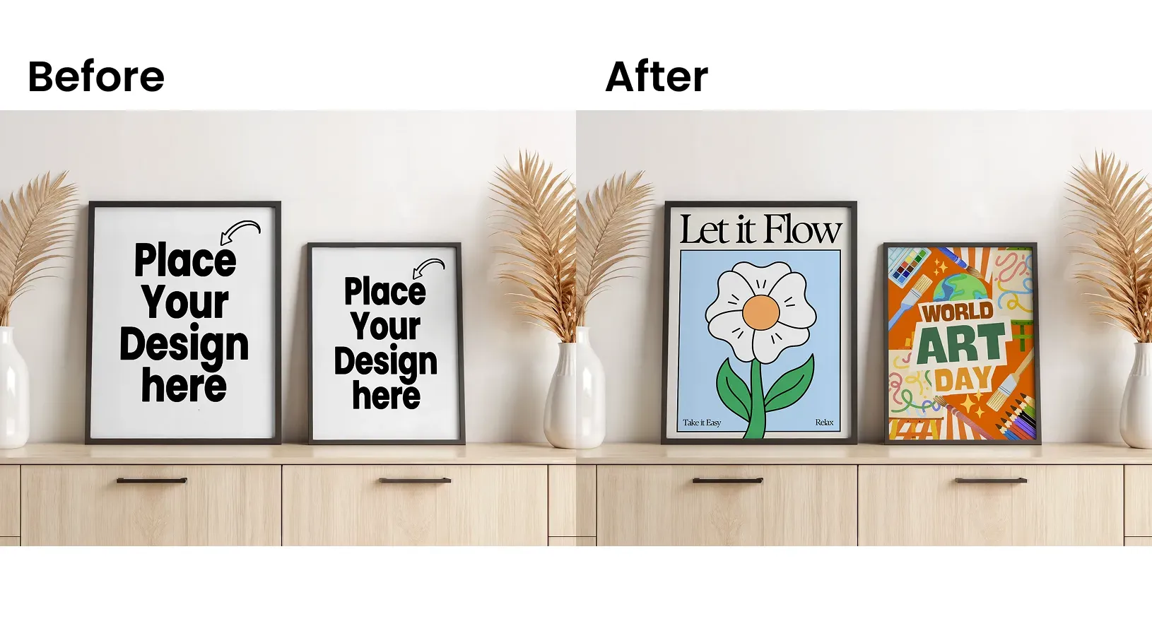 Dynamic dual poster design mockups