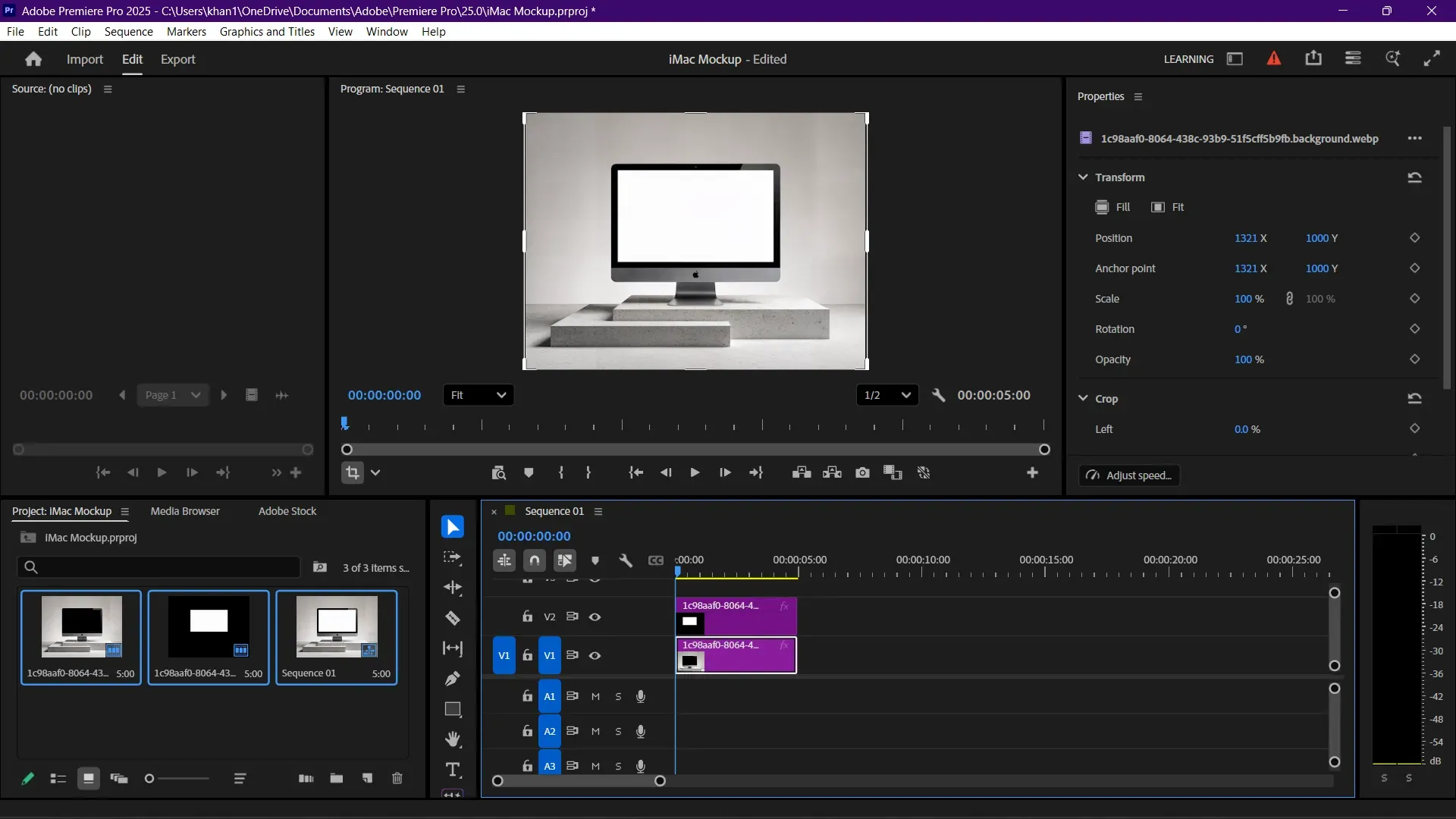 Edit iMac mockup on Premiere Pro