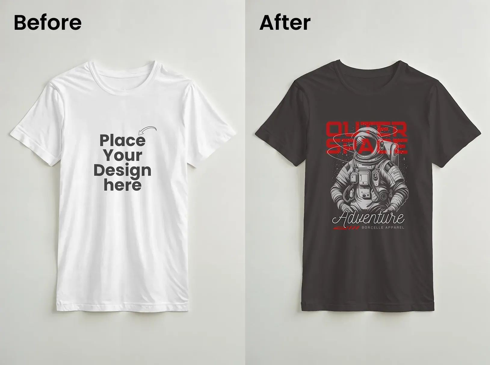 Flat lay t-shirt mockup