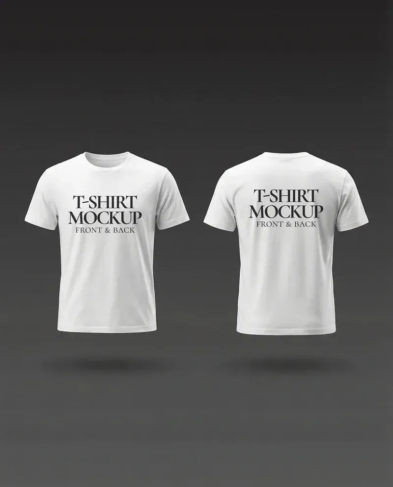 Front and back t-shirt mockup