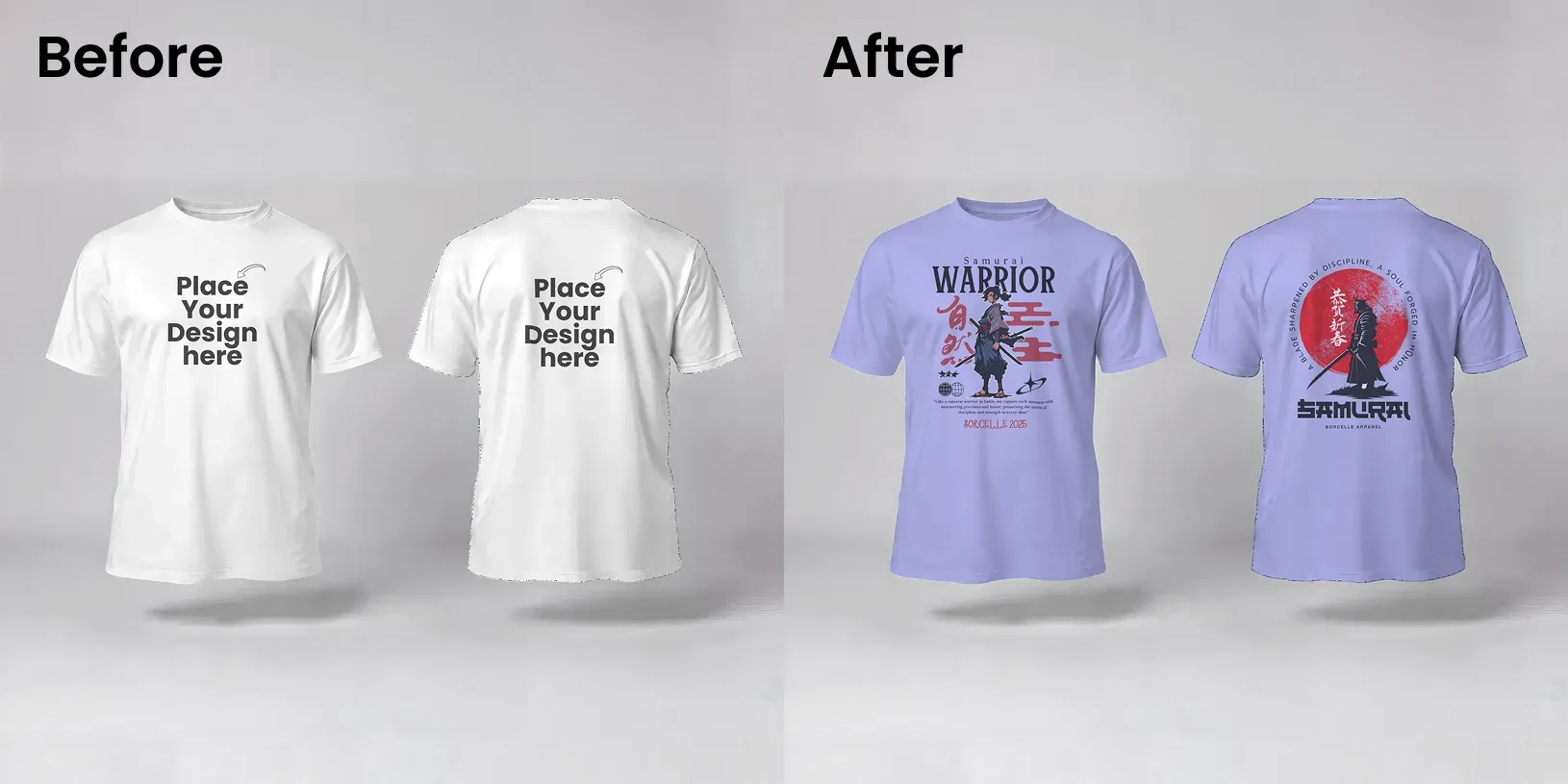 Ghost mannequin t-shirt mockup