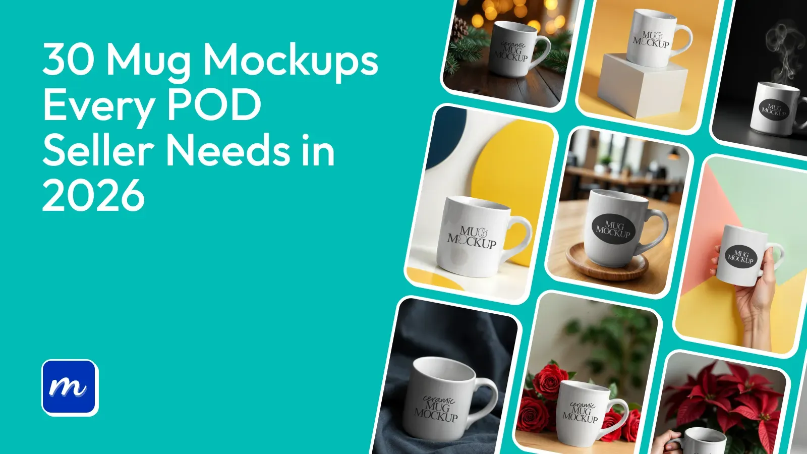 Header image of 30 mug mockups