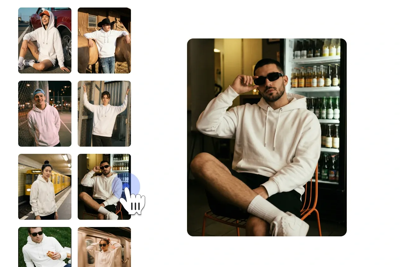 Step 1 select a hoodie mockup image from the collection.