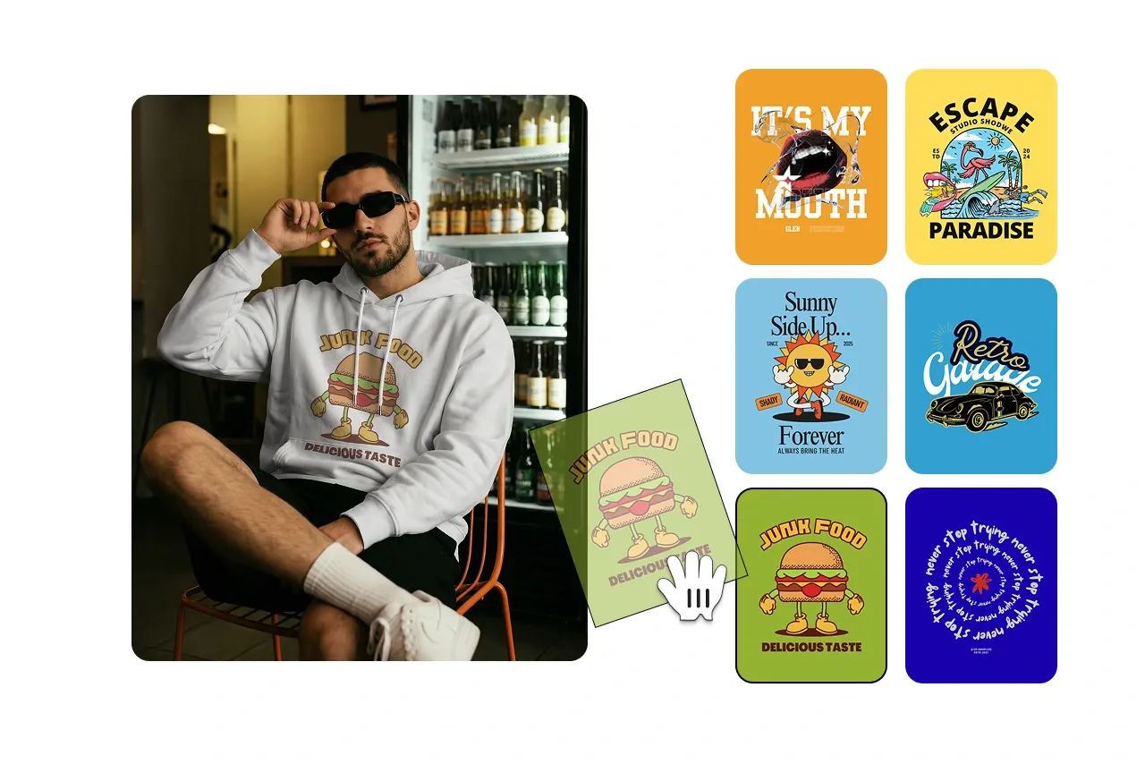 Step 2 place your design on the hoodie mockup.