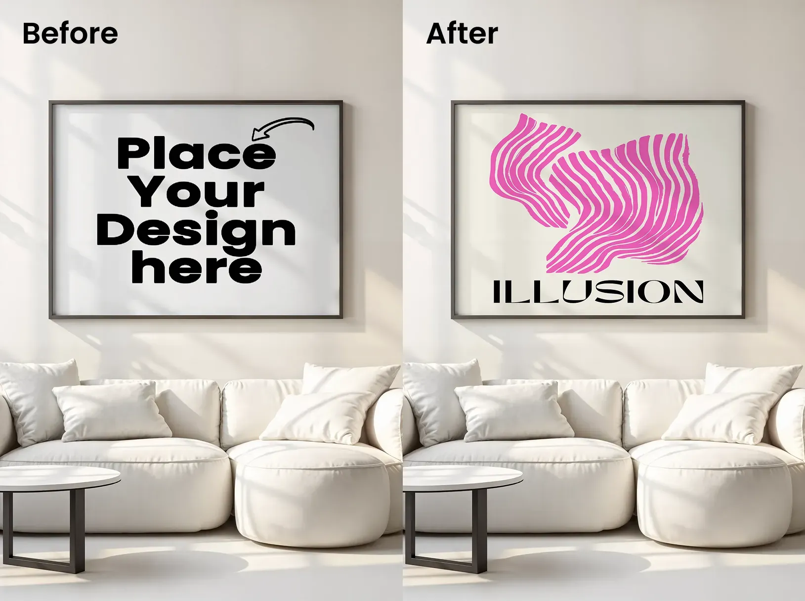 Horizontal poster design mockups