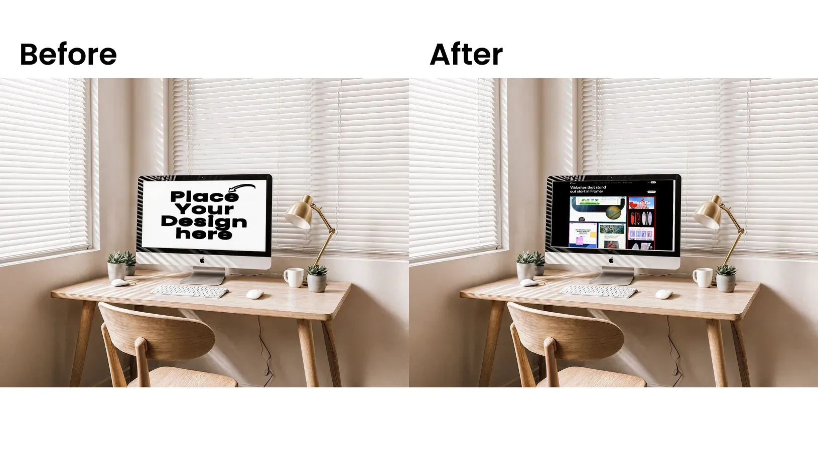 iMac mockup with natural lighting