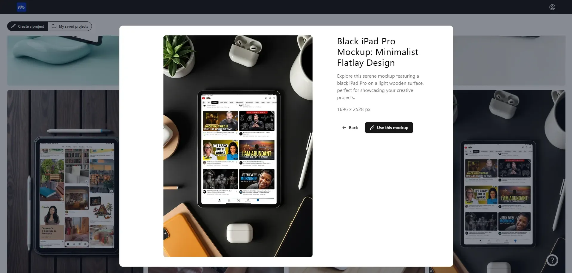 iPad mockup near earpods