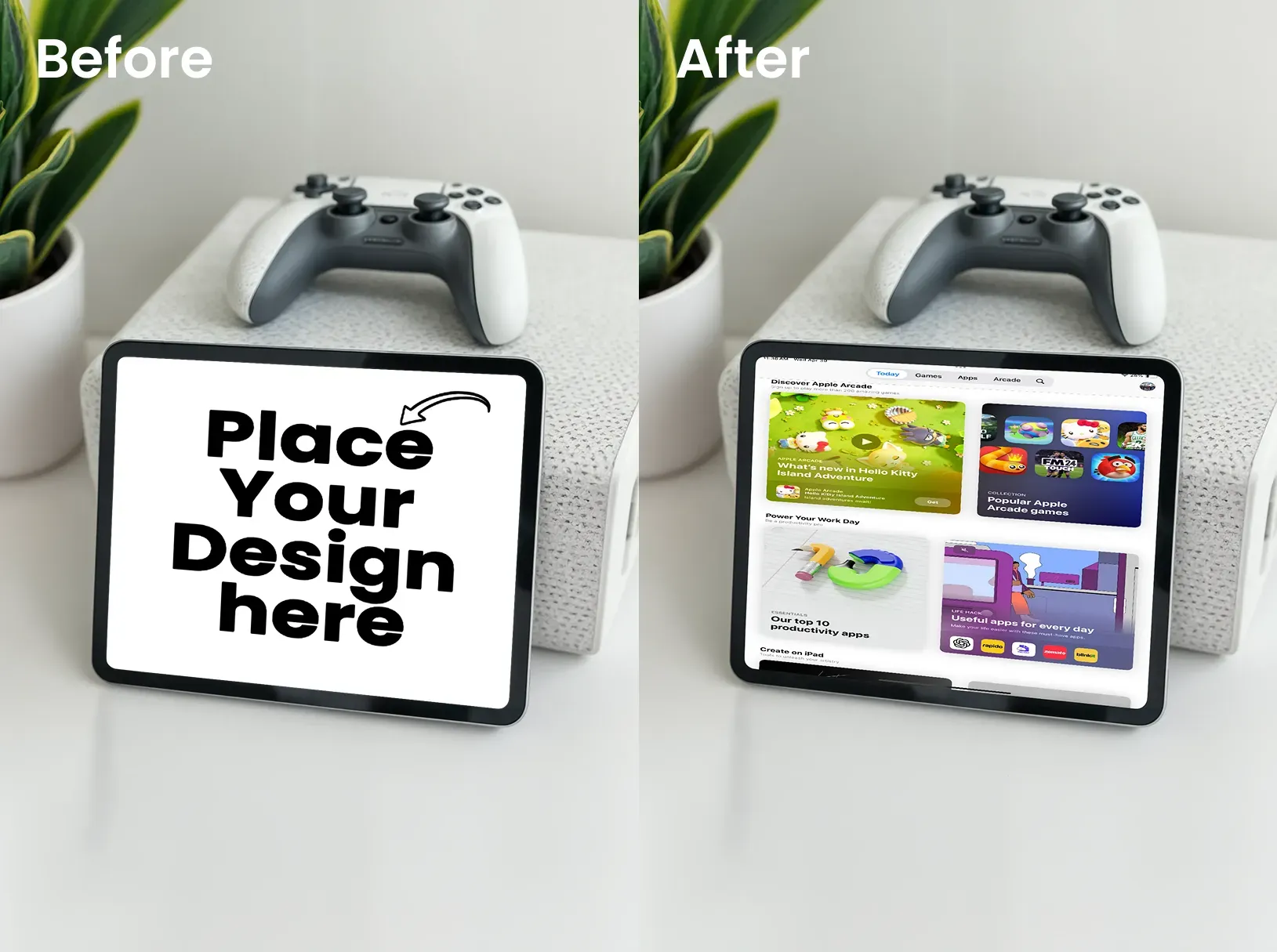 Ipad mockup with a playstation