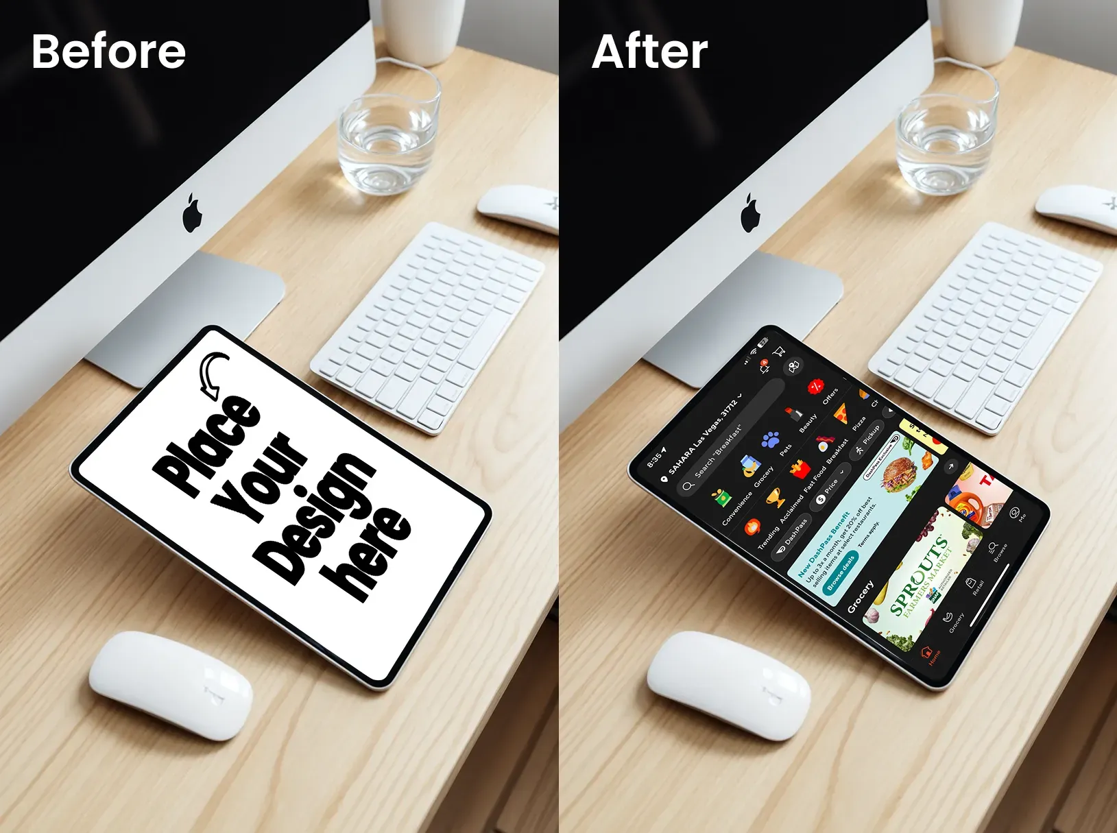 Ipad mockup with other apple products