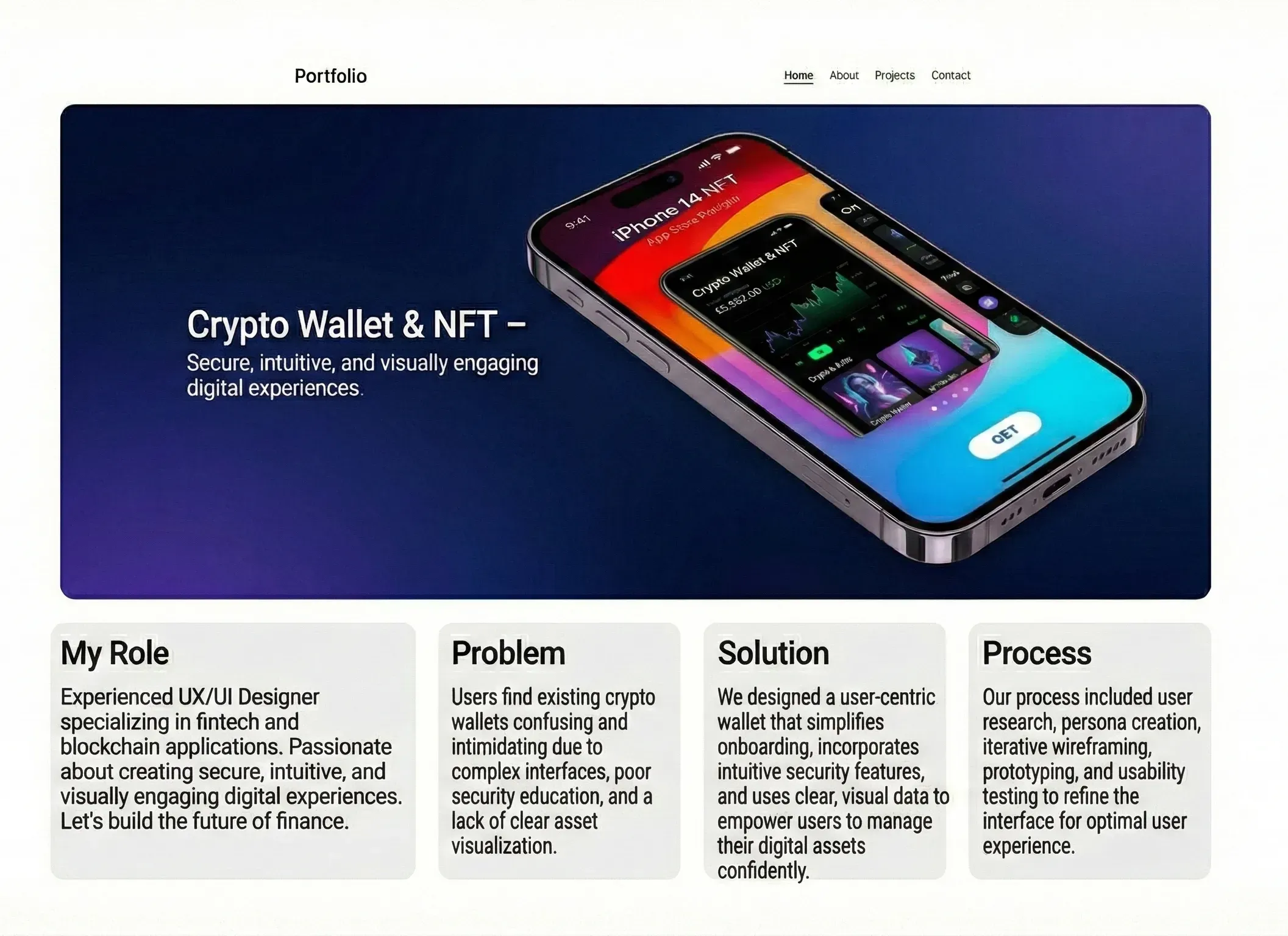 iPhone mockup on portfolio website