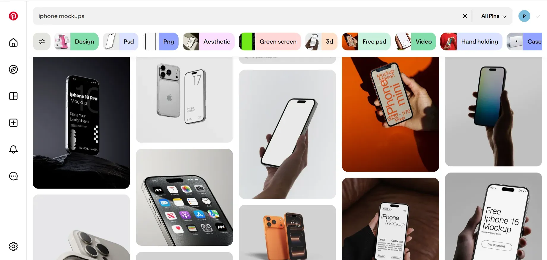 iPhone mockup on Pinterest