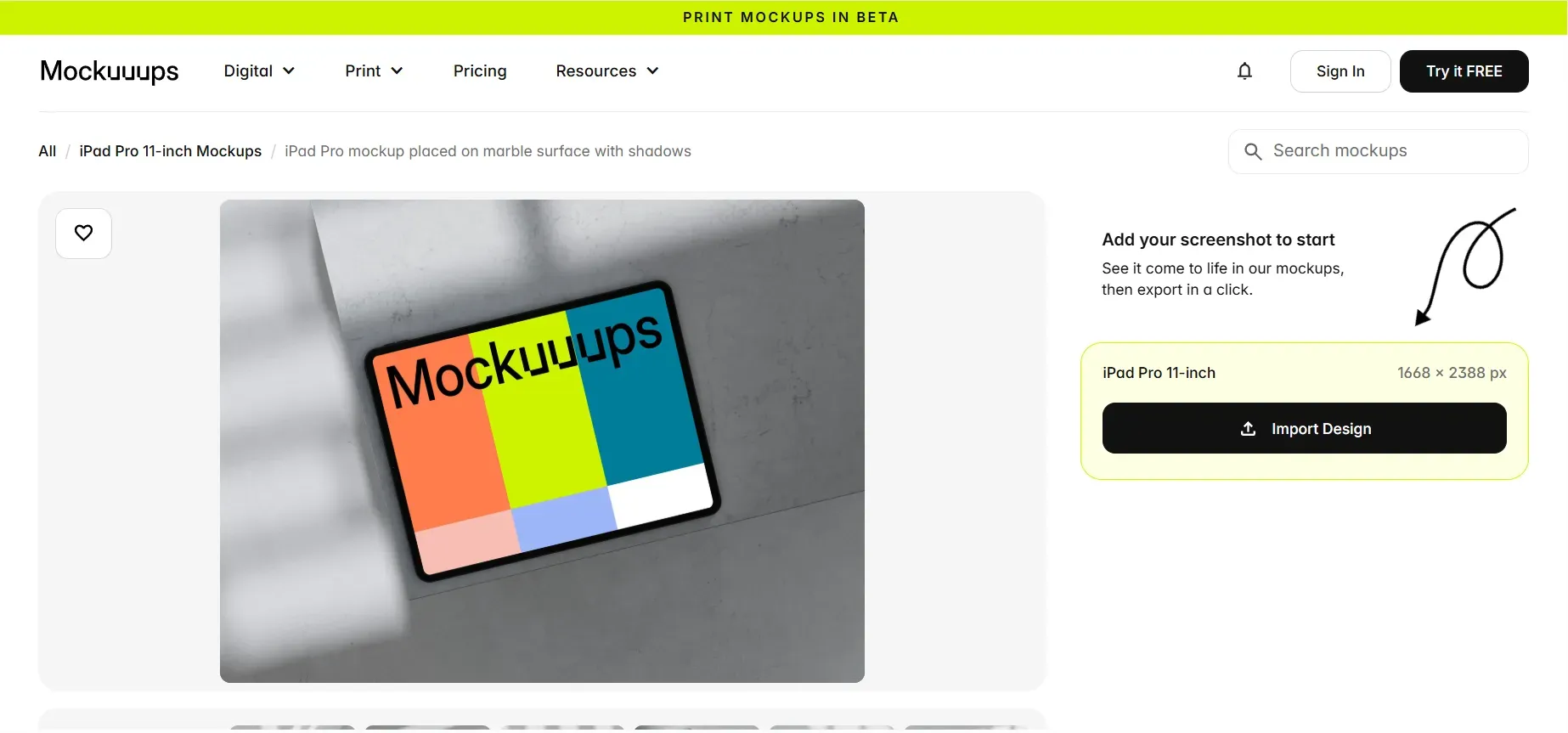 Mockuuups Studio iPad mockup