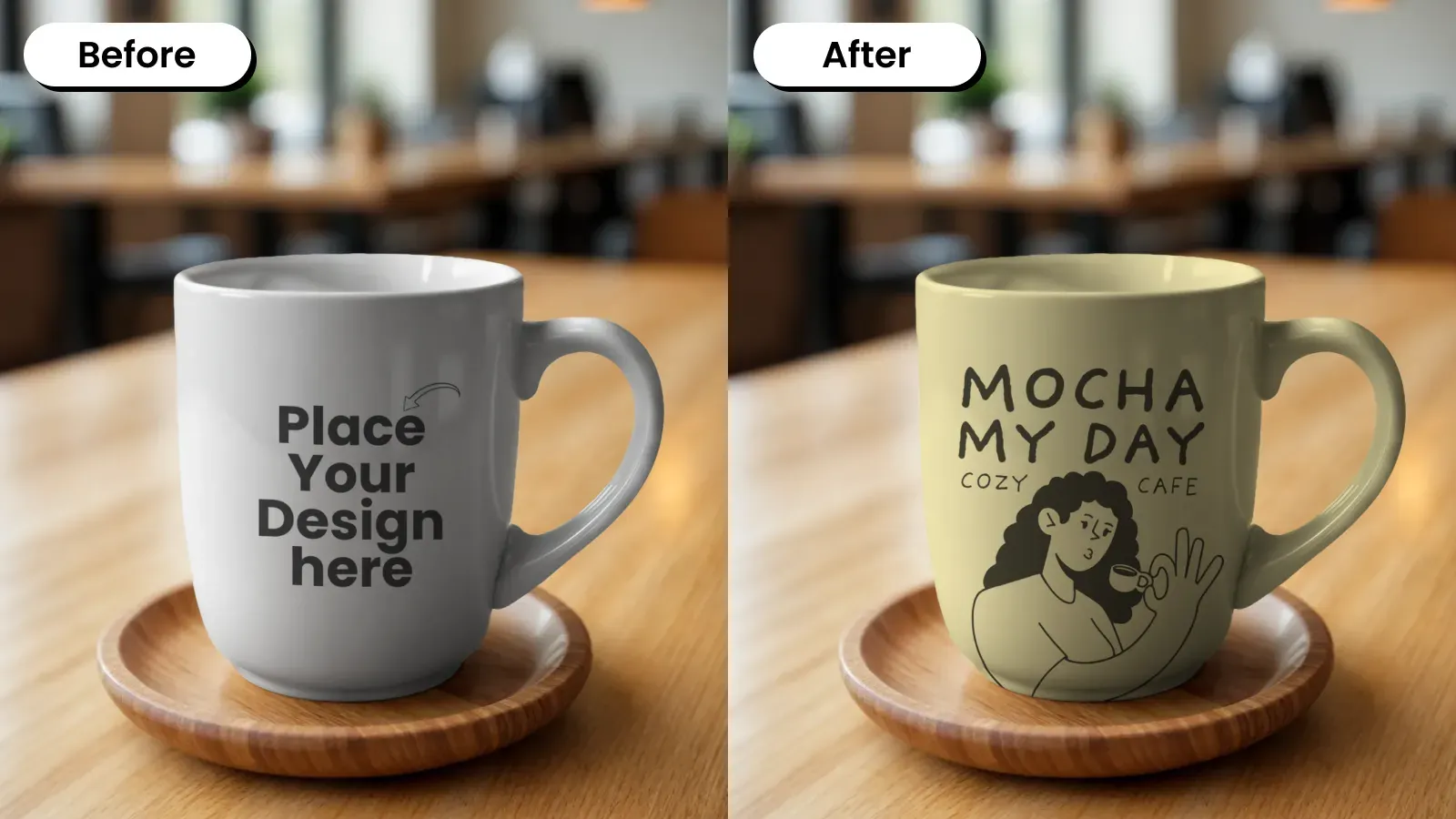 A Mug Template in a Coffee Shop