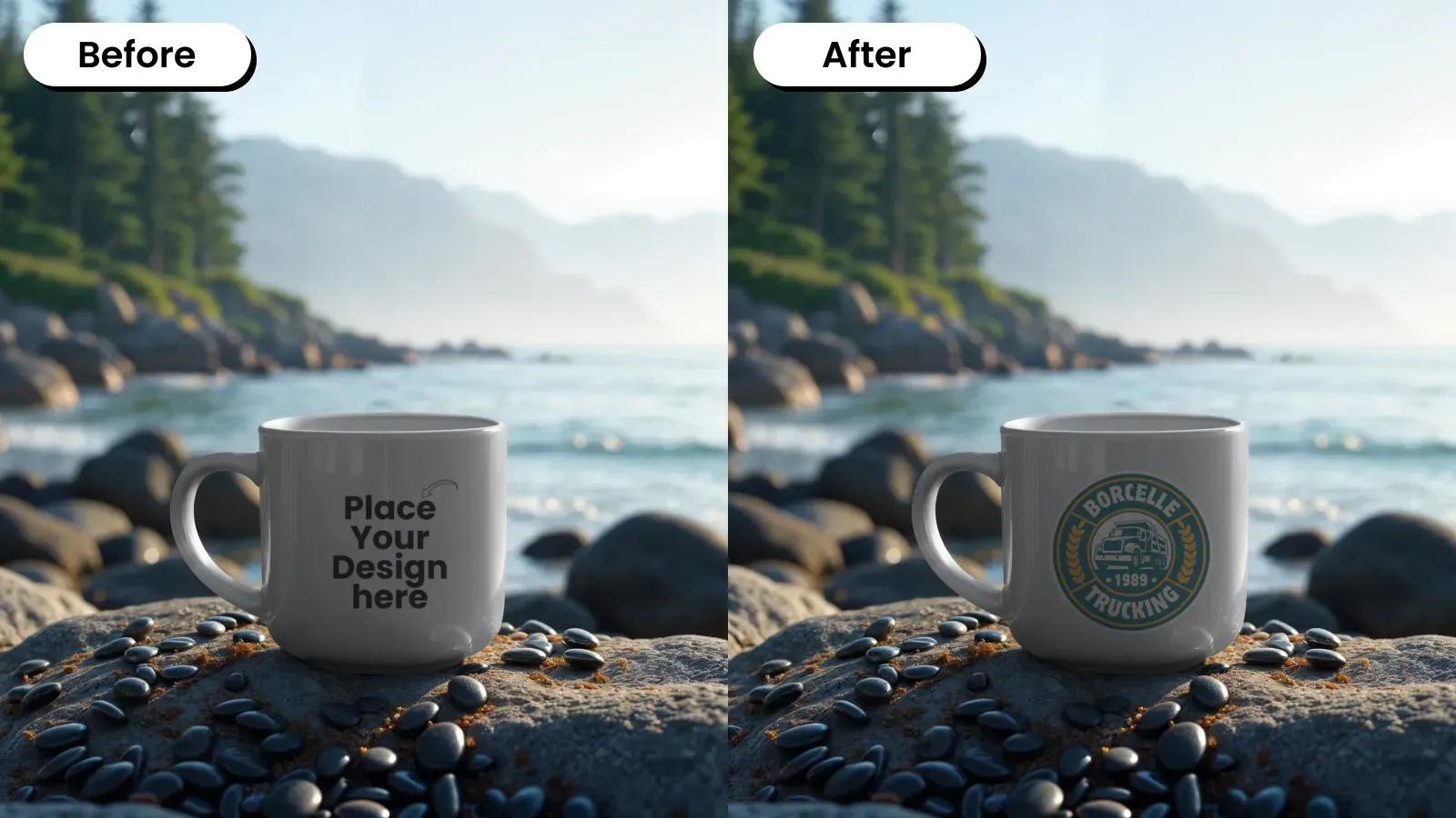 A Mug Mockup With Outdoor Camping Vibes