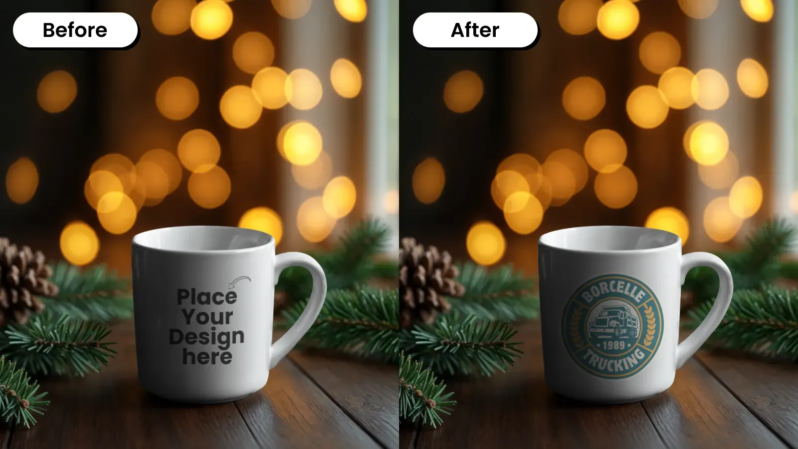 A Mug with Chestnuts and Decorations