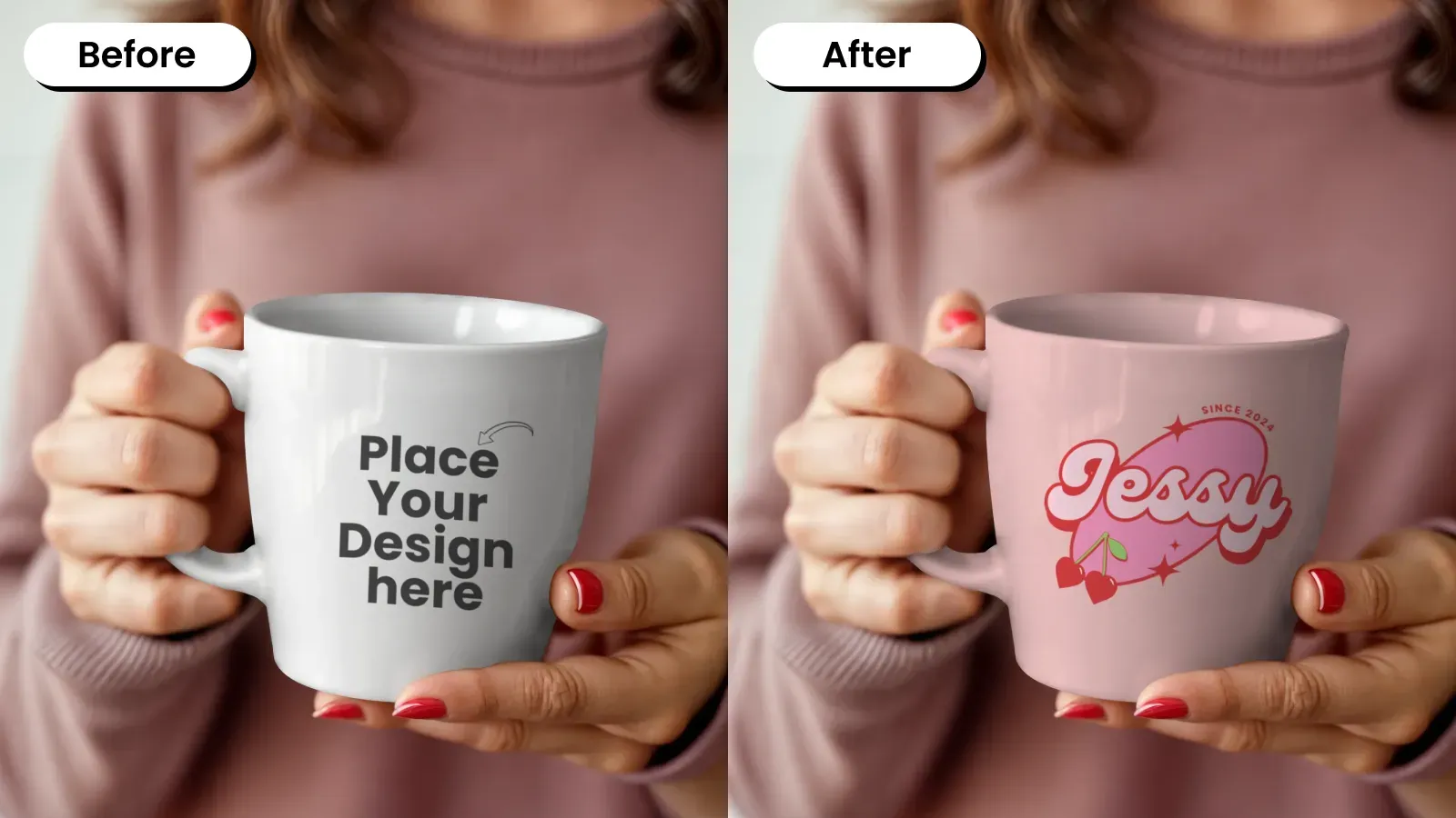 The "Look What I Got" Moment (Person Showing Off Their Mug)