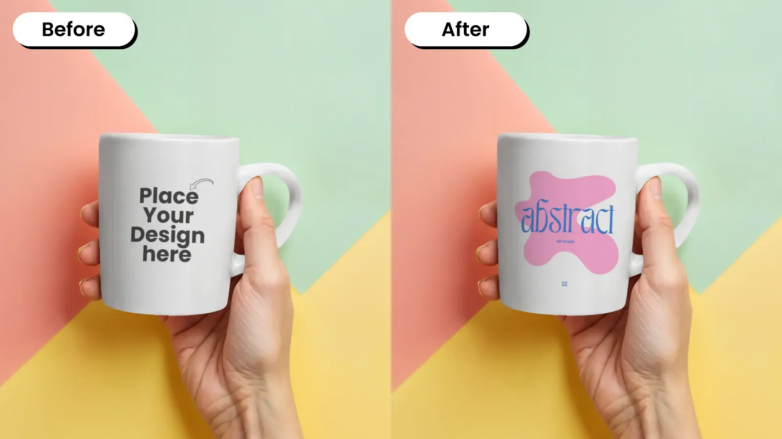 A Person Holding Their Mug Against a Vibrant Background