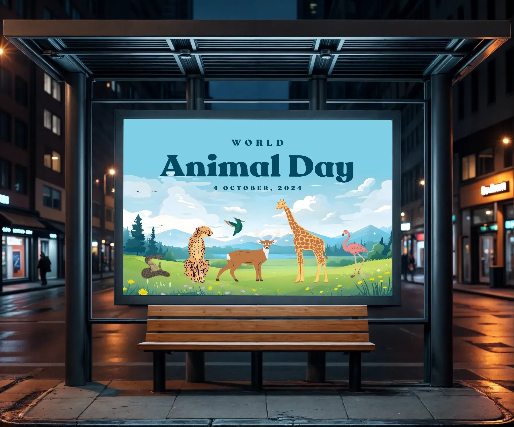 Night time billboards