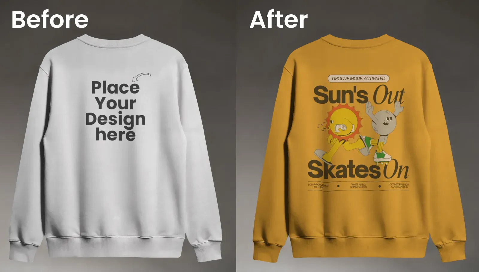 Pastel lavender sweatshirt mockup in studio lighting