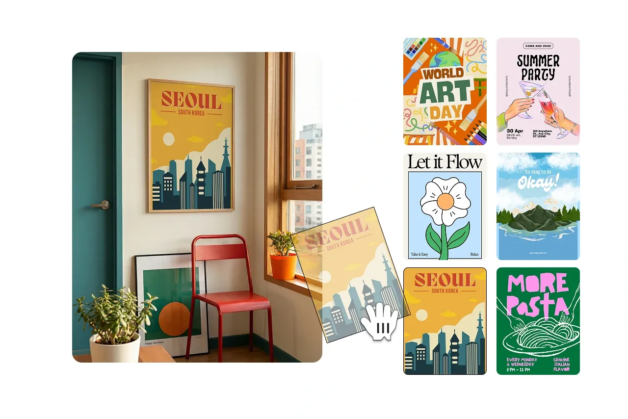 Step 2 apply design to the poster.