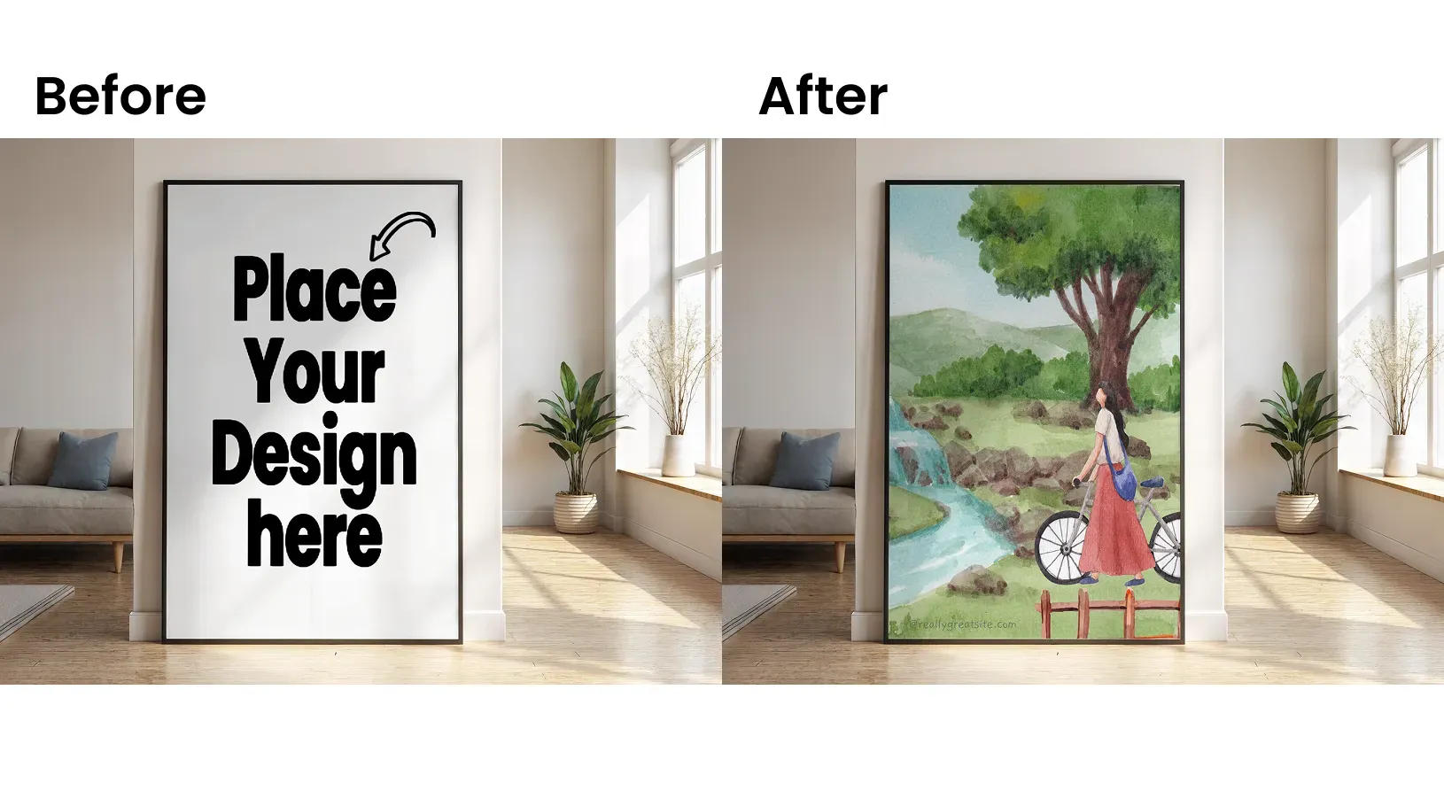 Poster design mockups of an art gallery