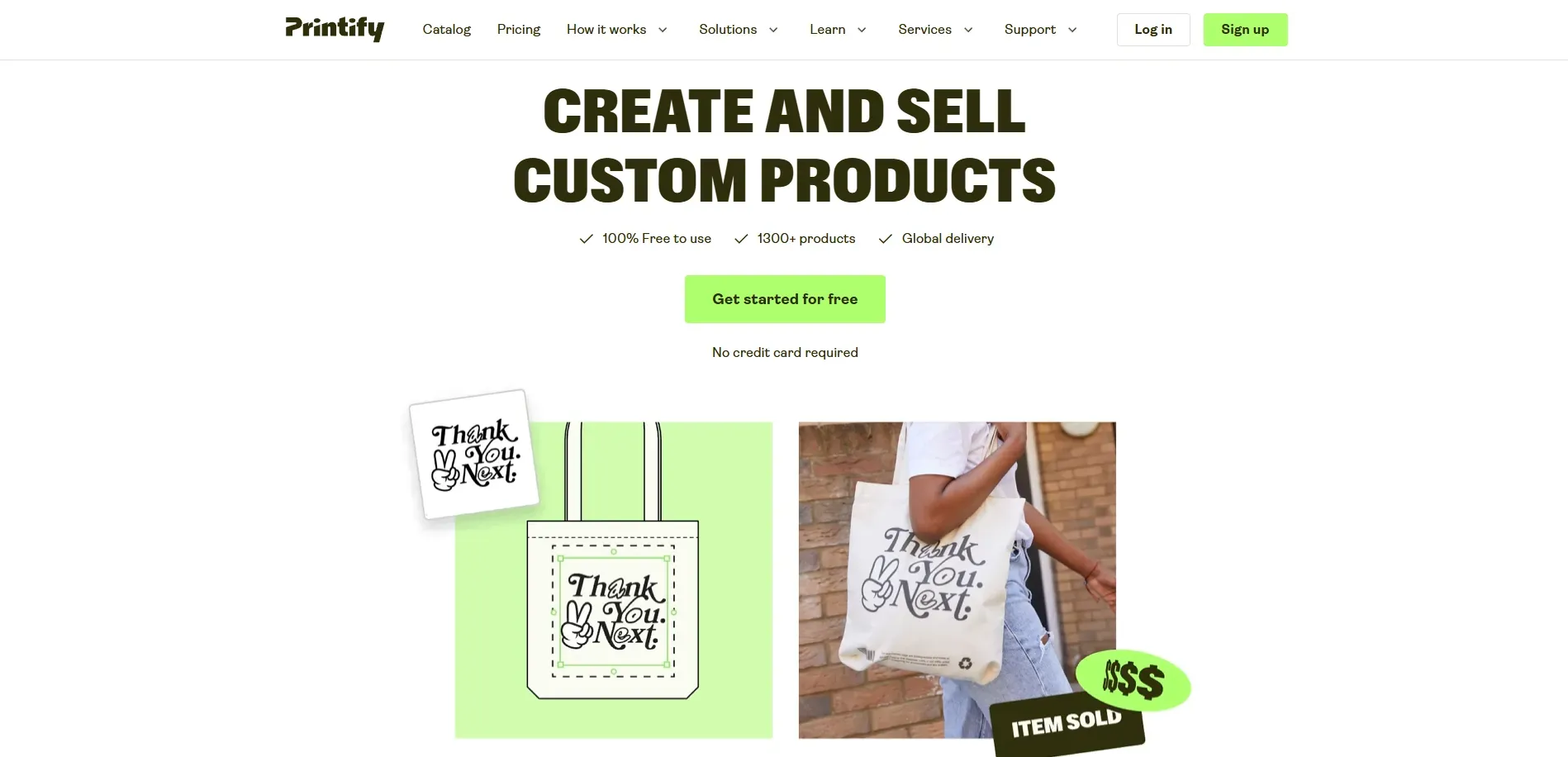 Printify landing page