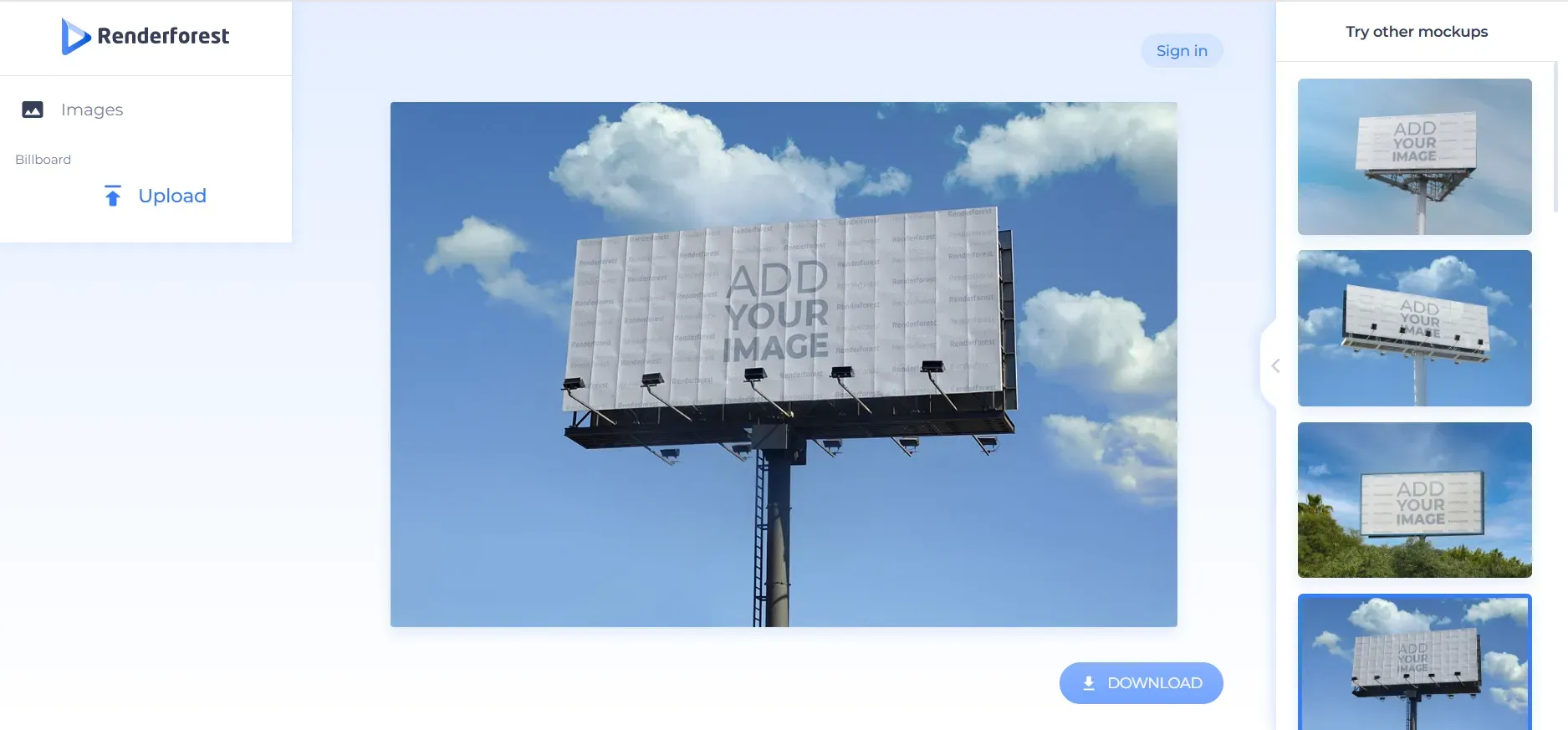 Renderforest billboard mockups