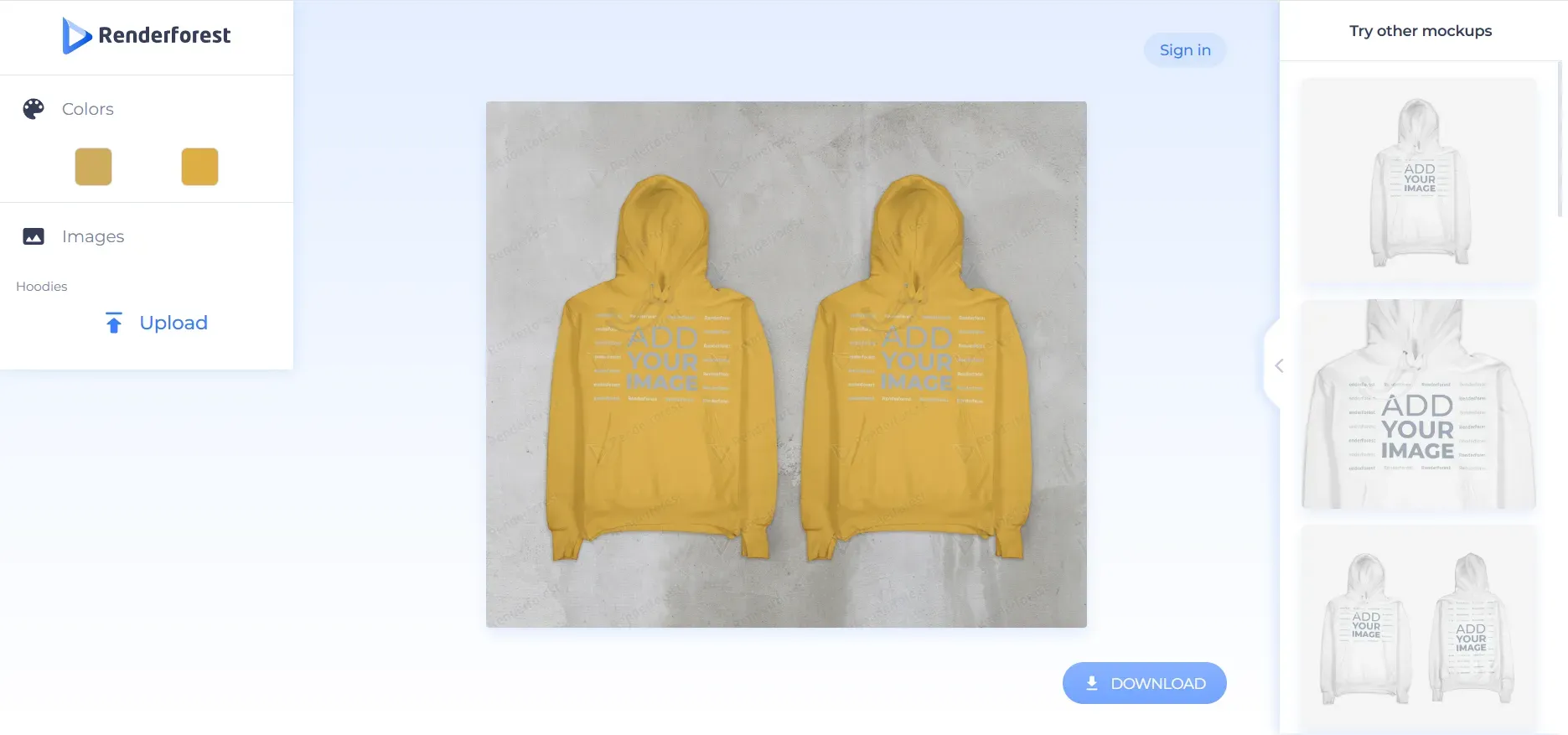 Renderforest hoodie mockups