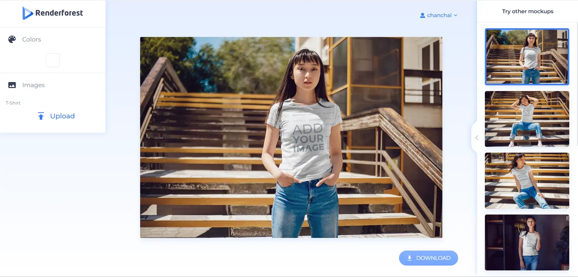 Renderforest t-shirt mockup generator