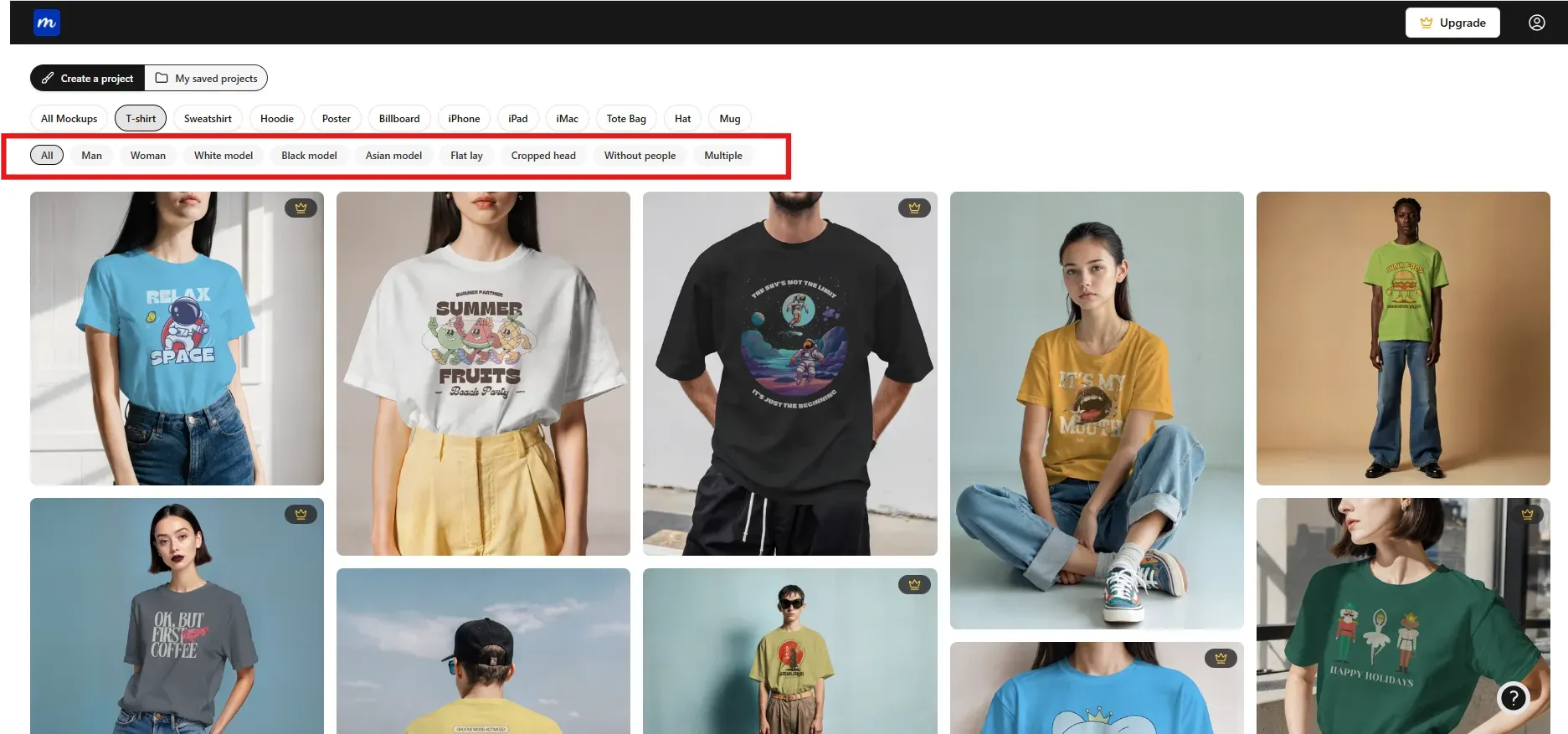 select a t shirt template