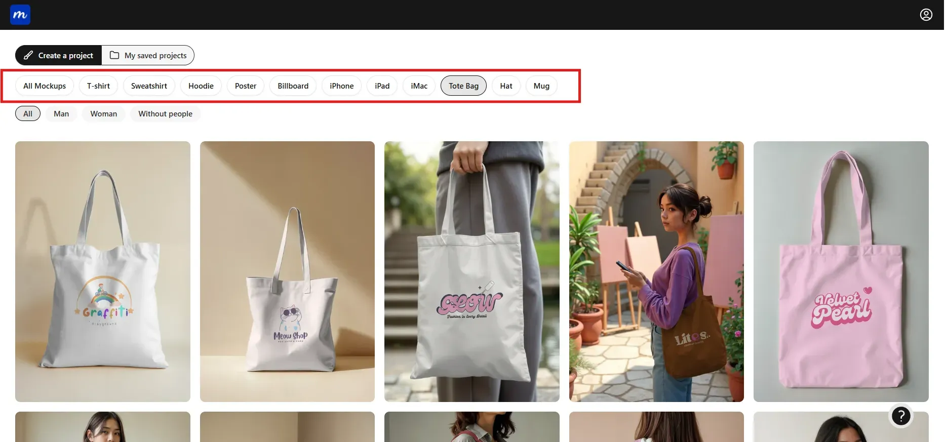 select a tote bag template